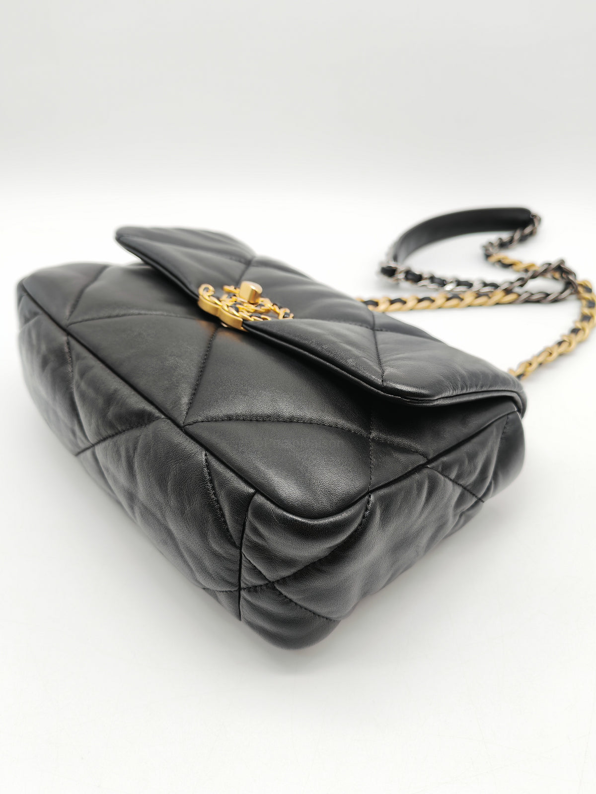 Chanel 19 Small in Black Quilted Lambskin Leather and Mixed Hardware (Microchip)