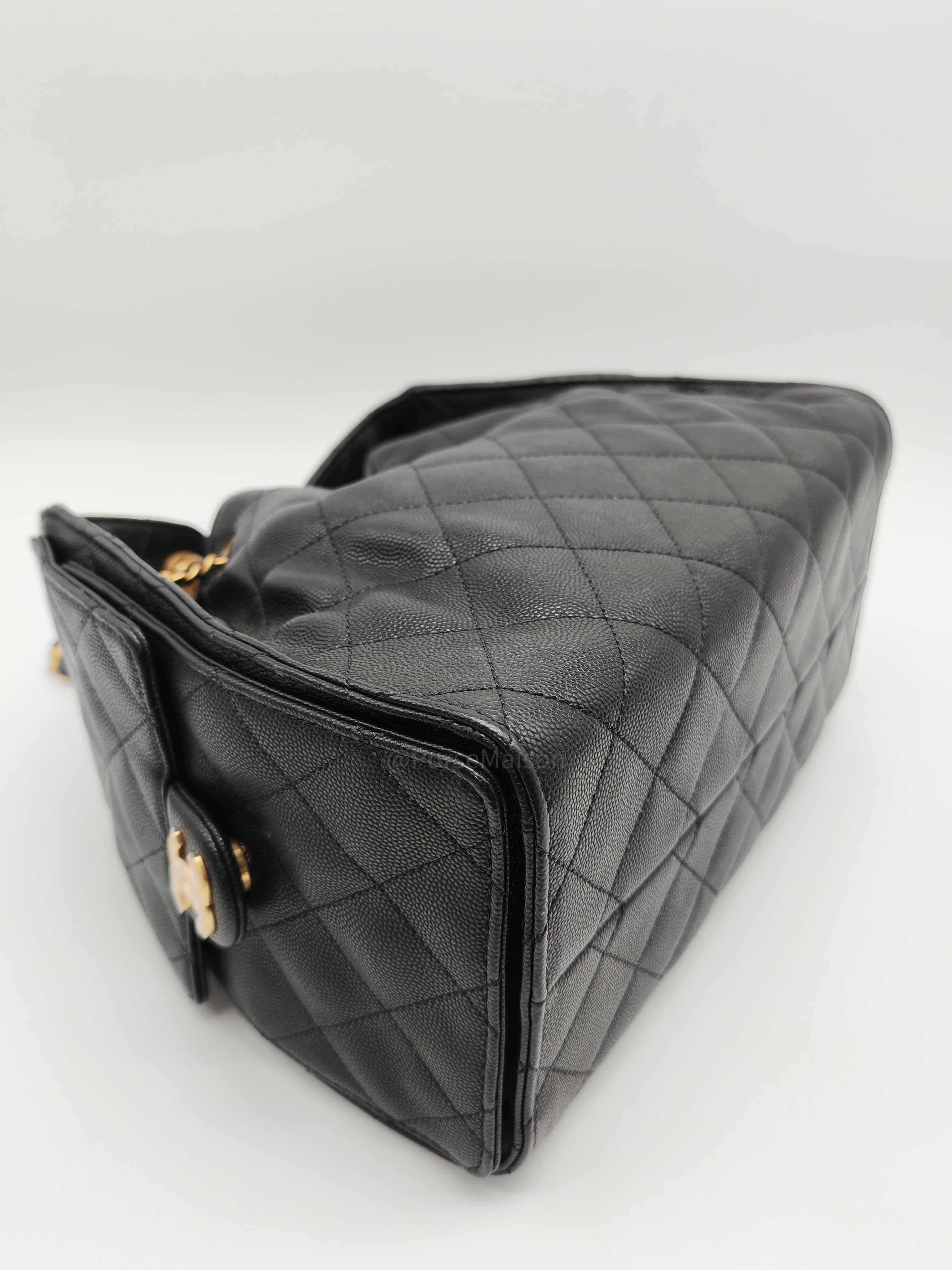 Chanel 25 Bag Small in Black Caviar Leather GHW Microchip K6-1H
