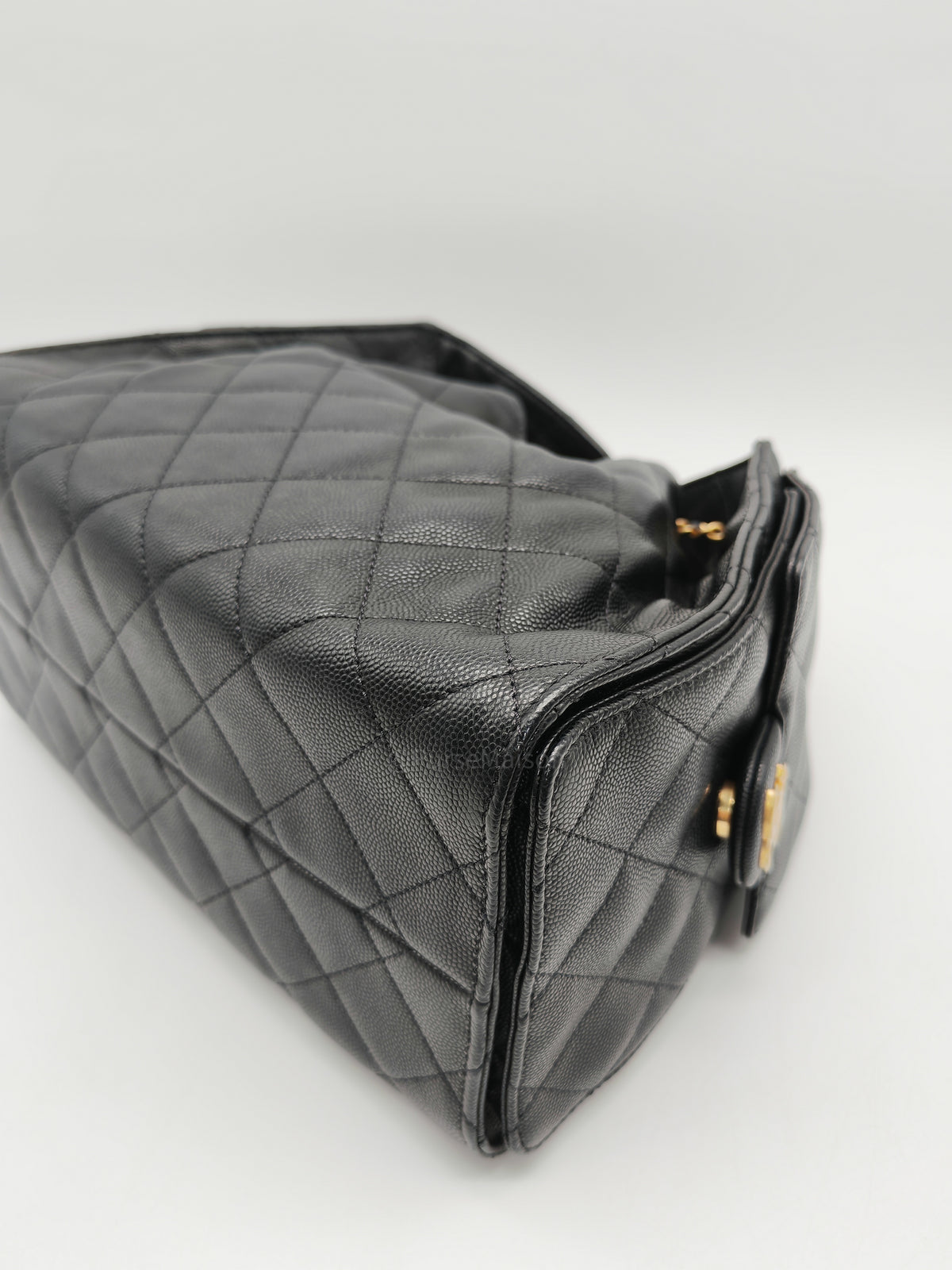 Chanel 25 Bag Small in Black Caviar Leather GHW Microchip K6-1H