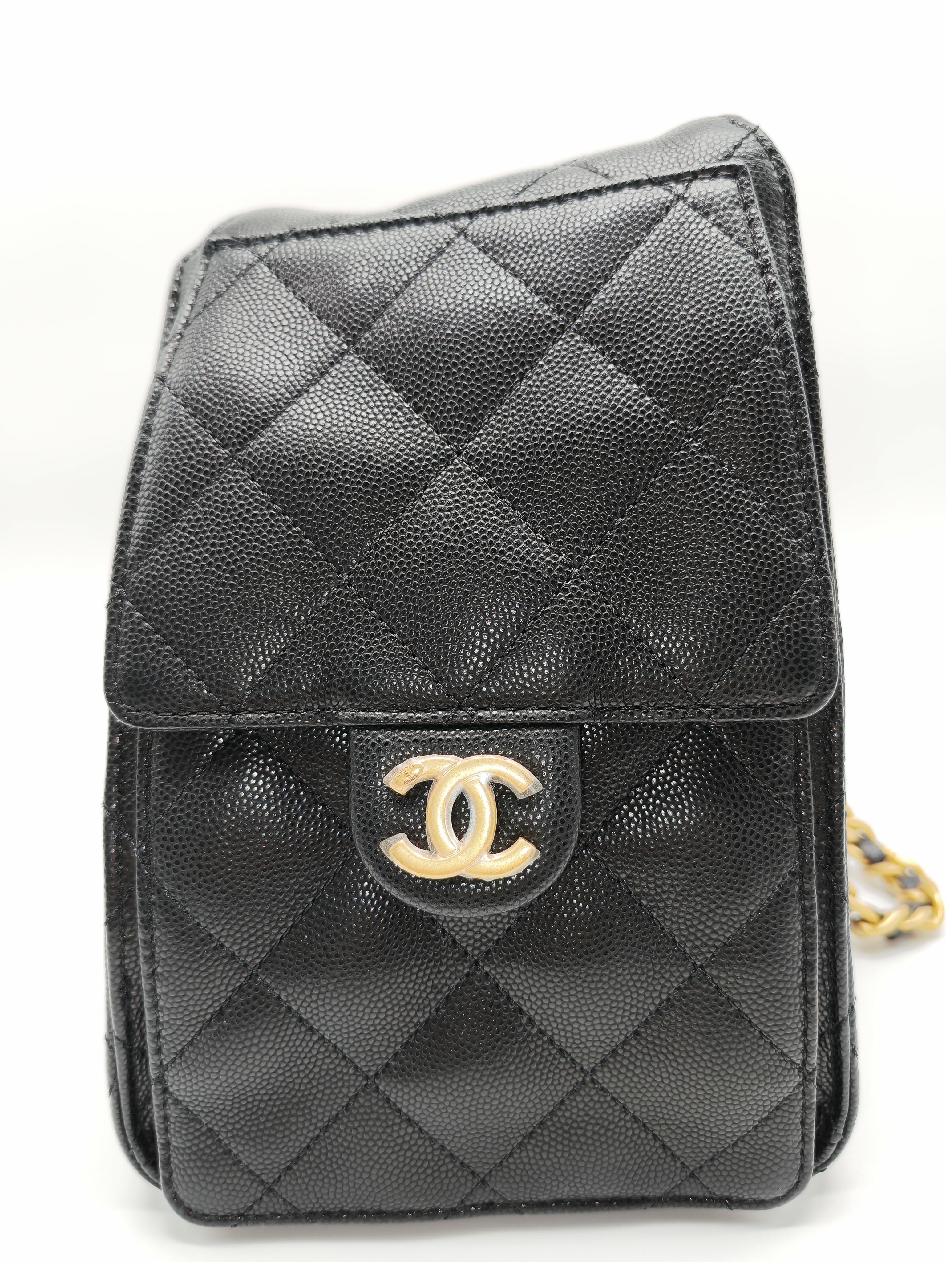 Chanel 25 Bag Small in Black Caviar Leather GHW Microchip K6-1H