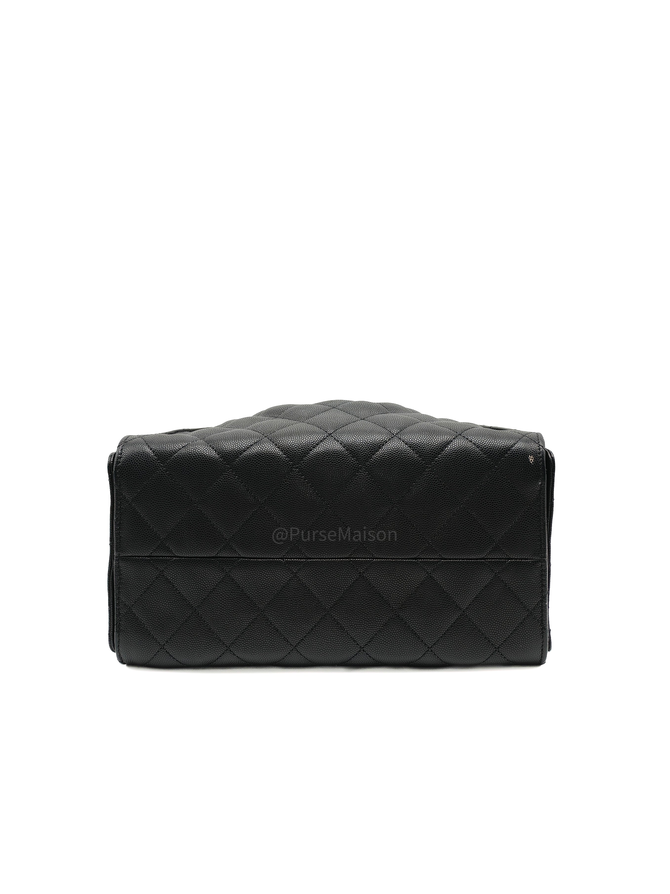 Chanel 25 Bag Small in Black Caviar Leather GHW Microchip K6-1H