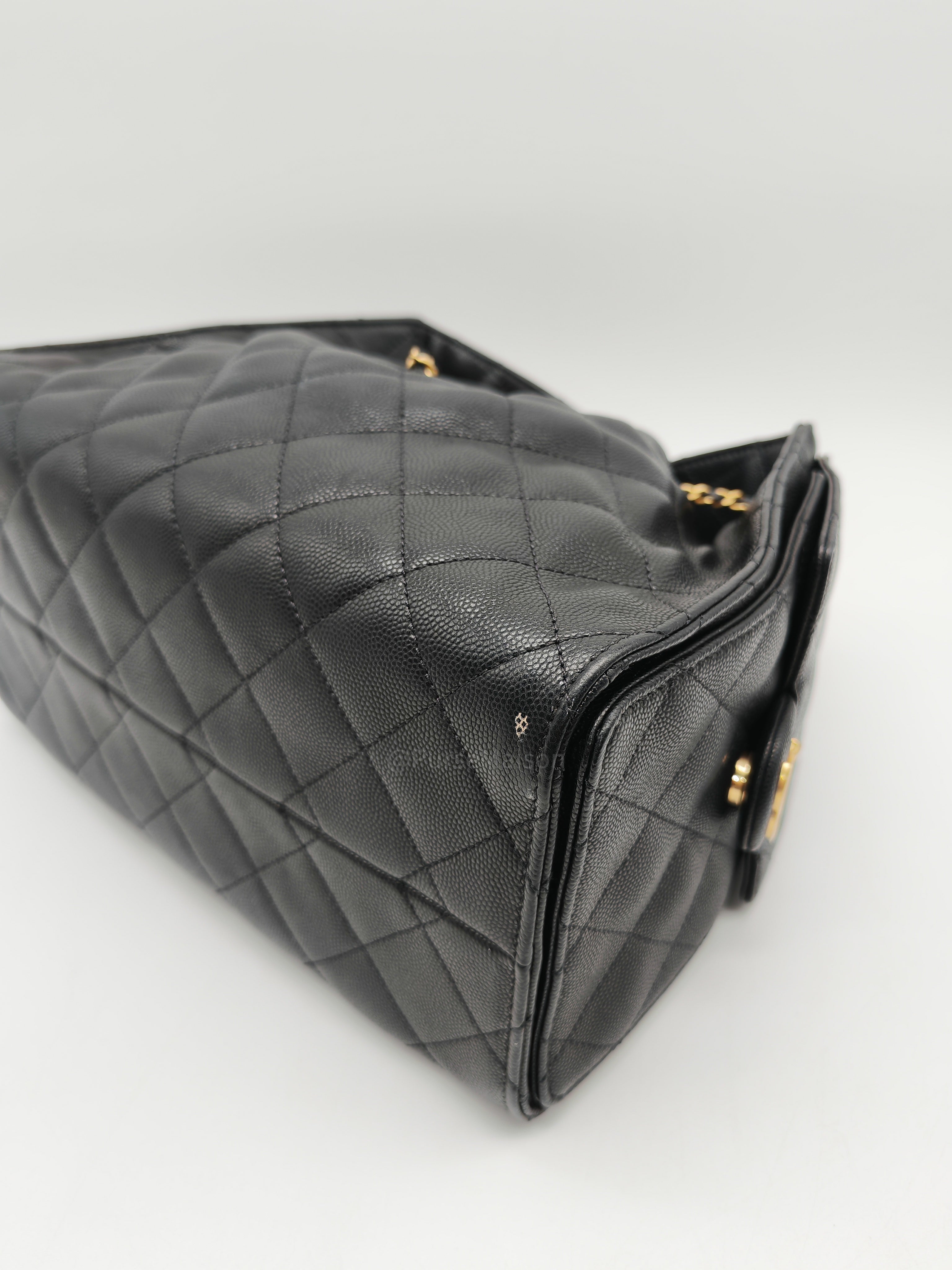 Chanel 25 Bag Small in Black Caviar Leather GHW Microchip K6-1H