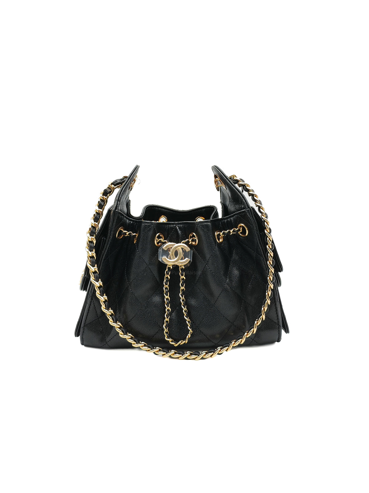 Chanel 25 Mini in Black Caviar Leather Shiny Gold Hardware Microchip (C5****81)