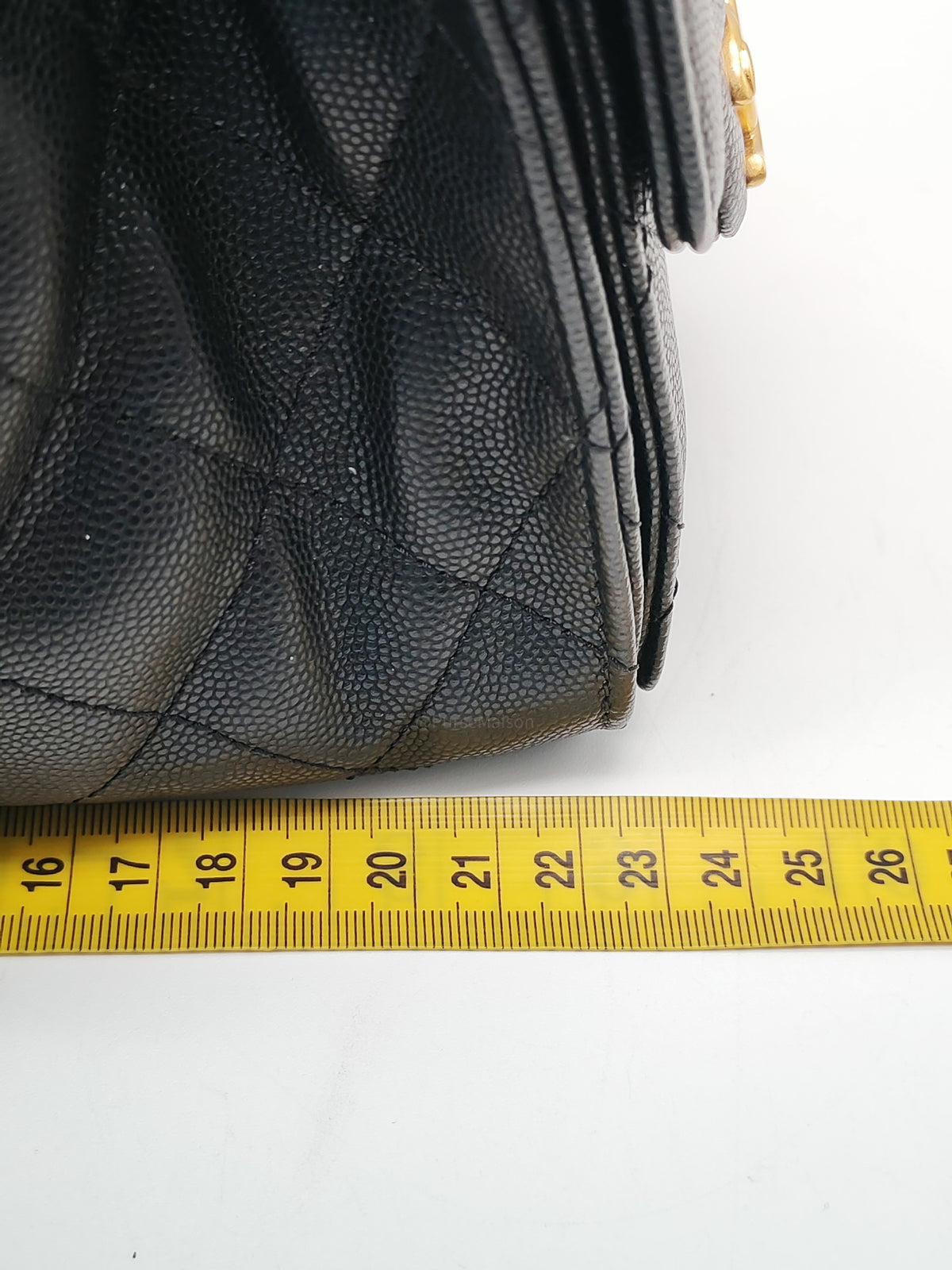 Chanel 25 Hobo Bag Mini in Black Caviar Leather and Aged Gold Hardware Microchip (A2****70)