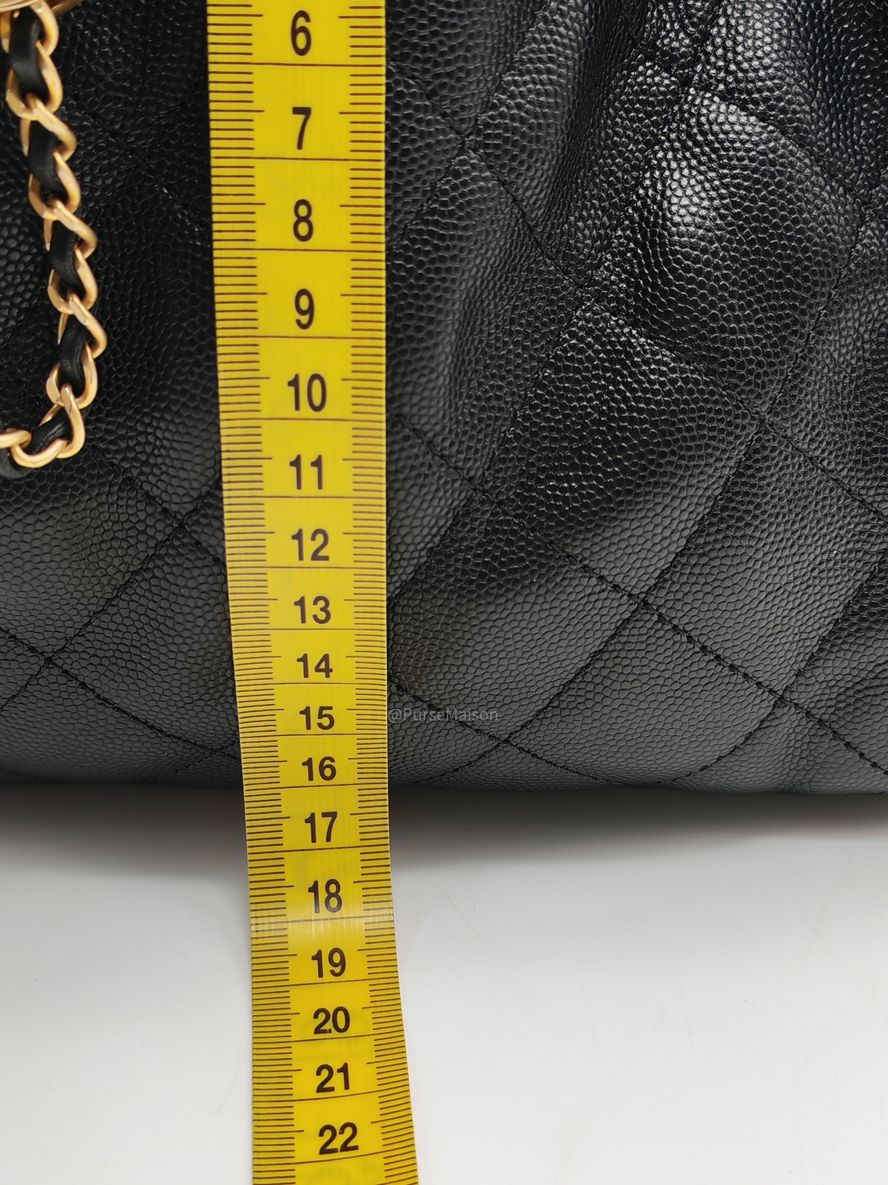 Chanel 25 Hobo Bag Small in Black Caviar Leather Aged Gold Hardware (Microchip)