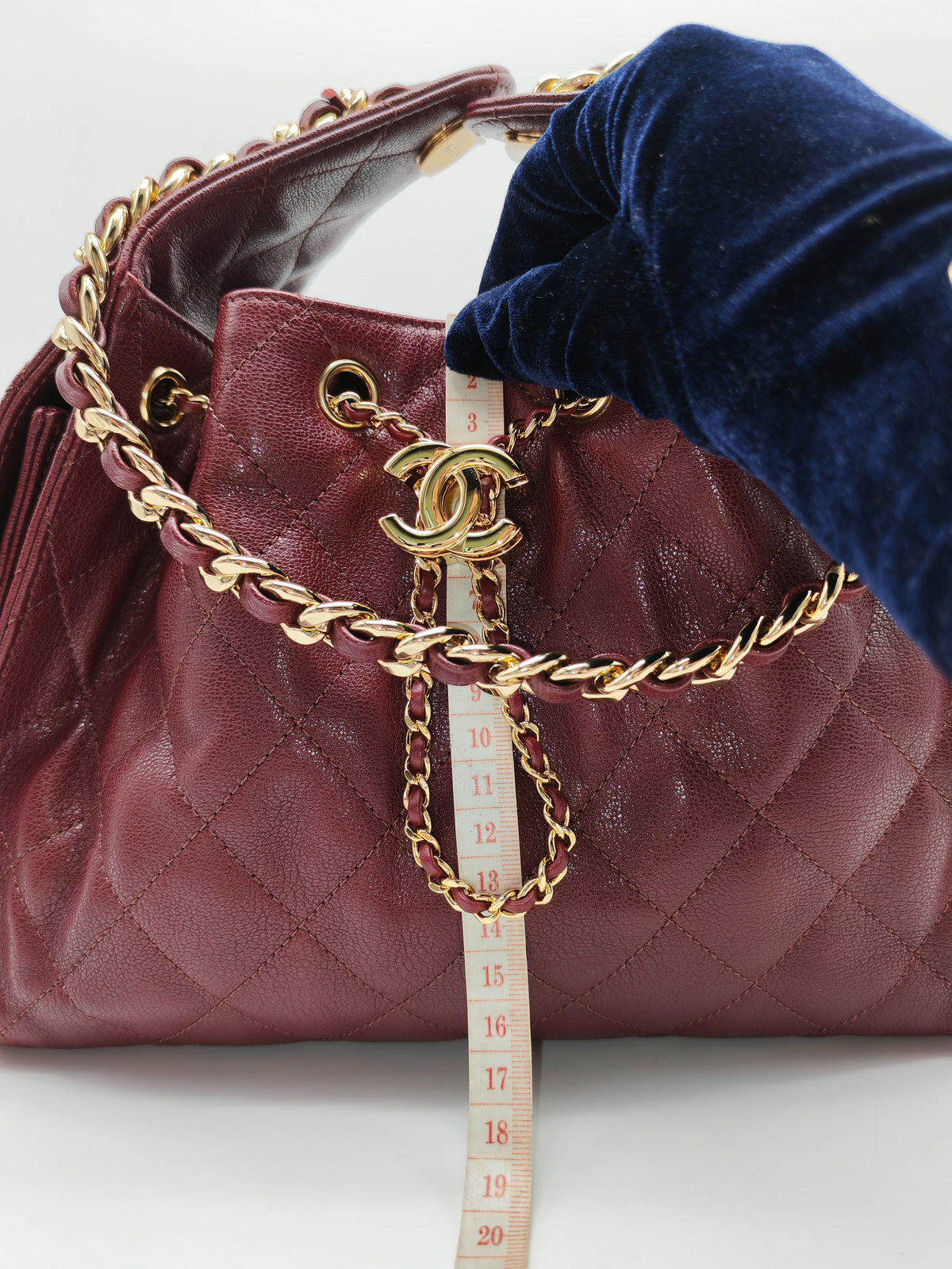 Chanel 25 Small in Burgundy Grained Calfskin Leather Shiny Gold Hardware (Microchip)