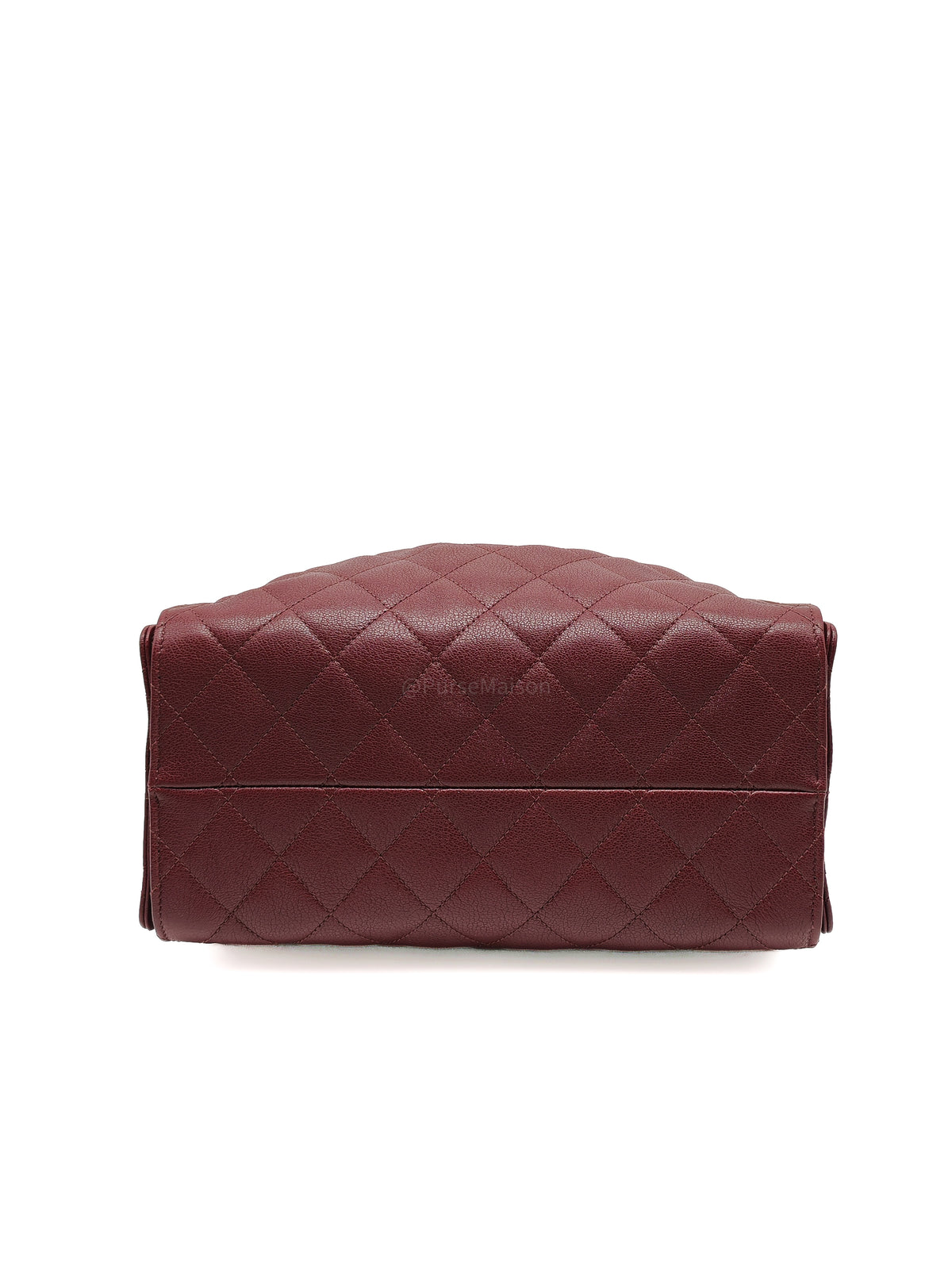 Chanel 25 Small in Burgundy Grained Calfskin Leather Shiny Gold Hardware (Microchip)