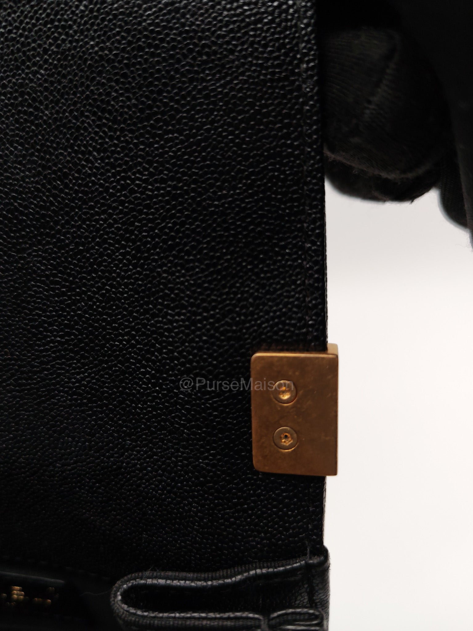 Chanel Boy North South Flap Bag in Black Quilted Caviar Leather and Aged Gold Hardware Series 28