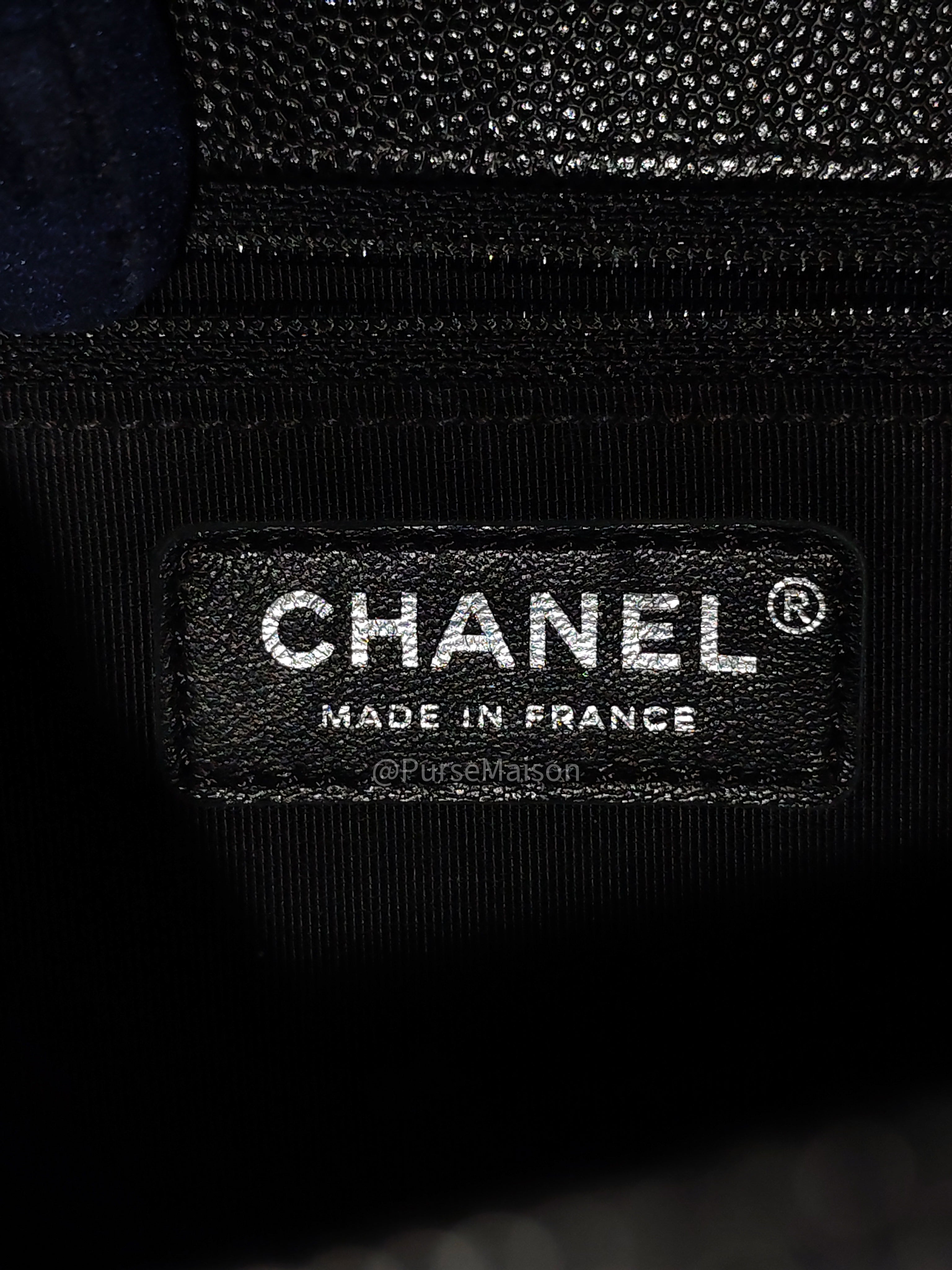 Chanel Boy New Medium in Black Quilted Caviar Leather and Ruthenium Hardware Series 25