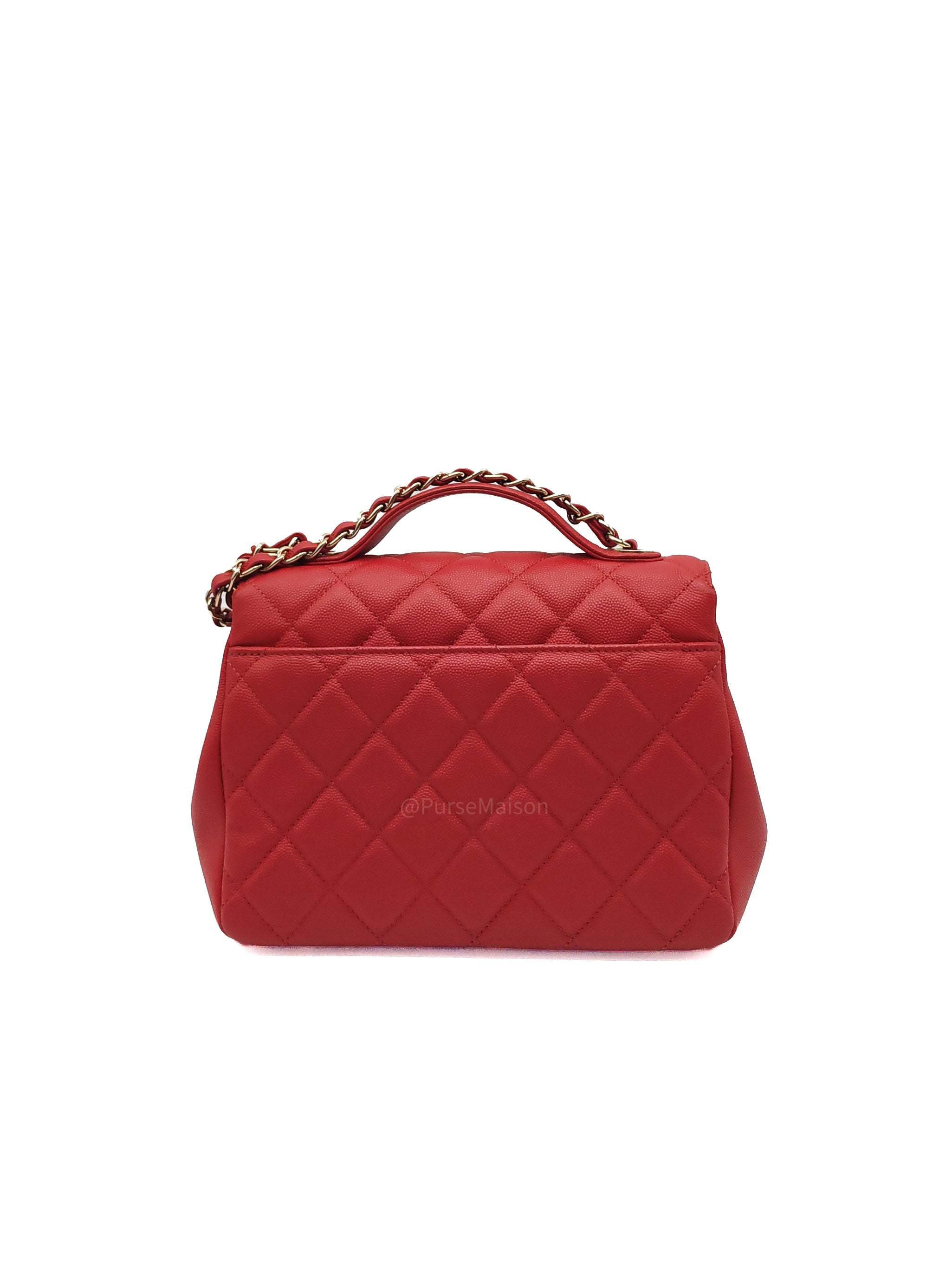 Chanel Business Affinity Flap Bag Medium in Red Caviar Leather and Gold Hardware Series 28