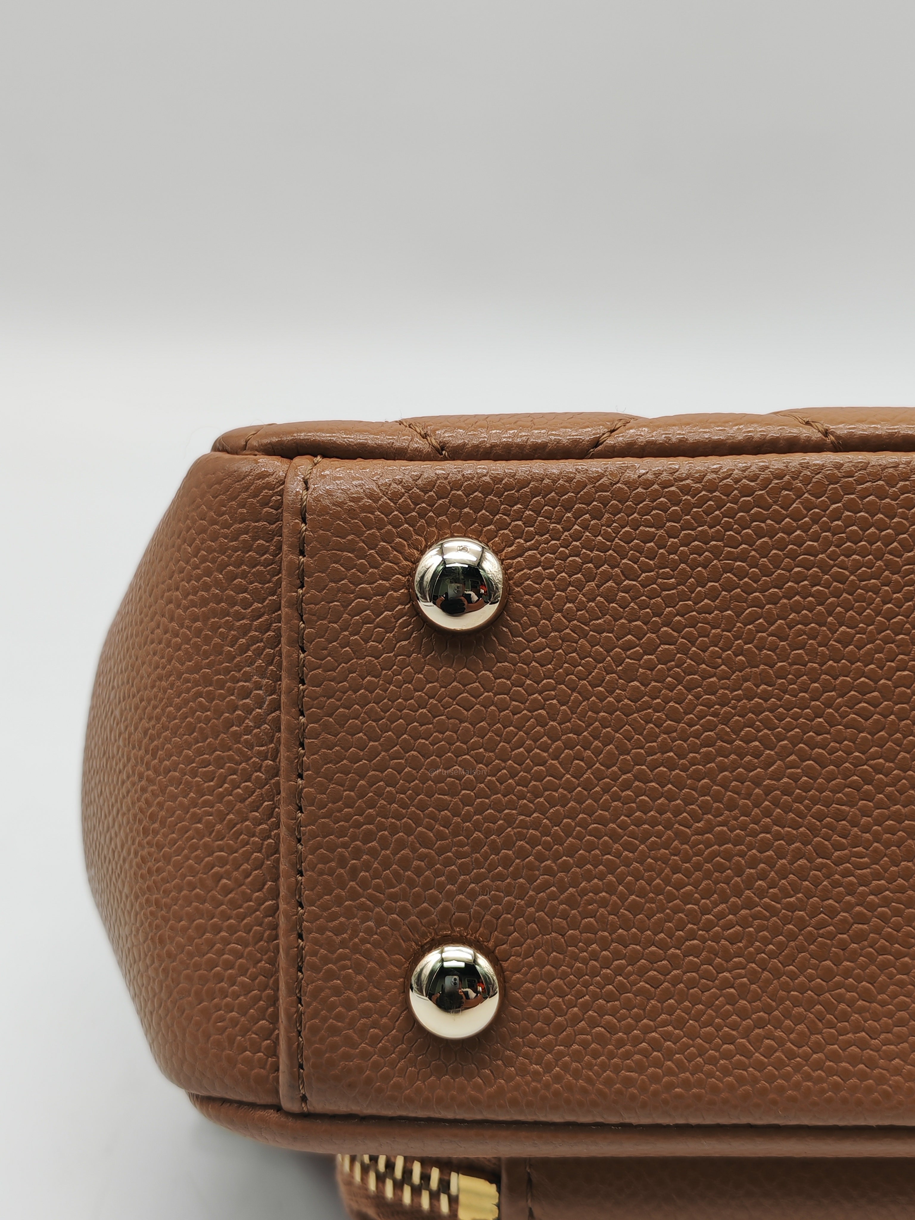 Chanel Business Affinity Small in Caramel Caviar Leather Light Gold Hardware (Series 30)