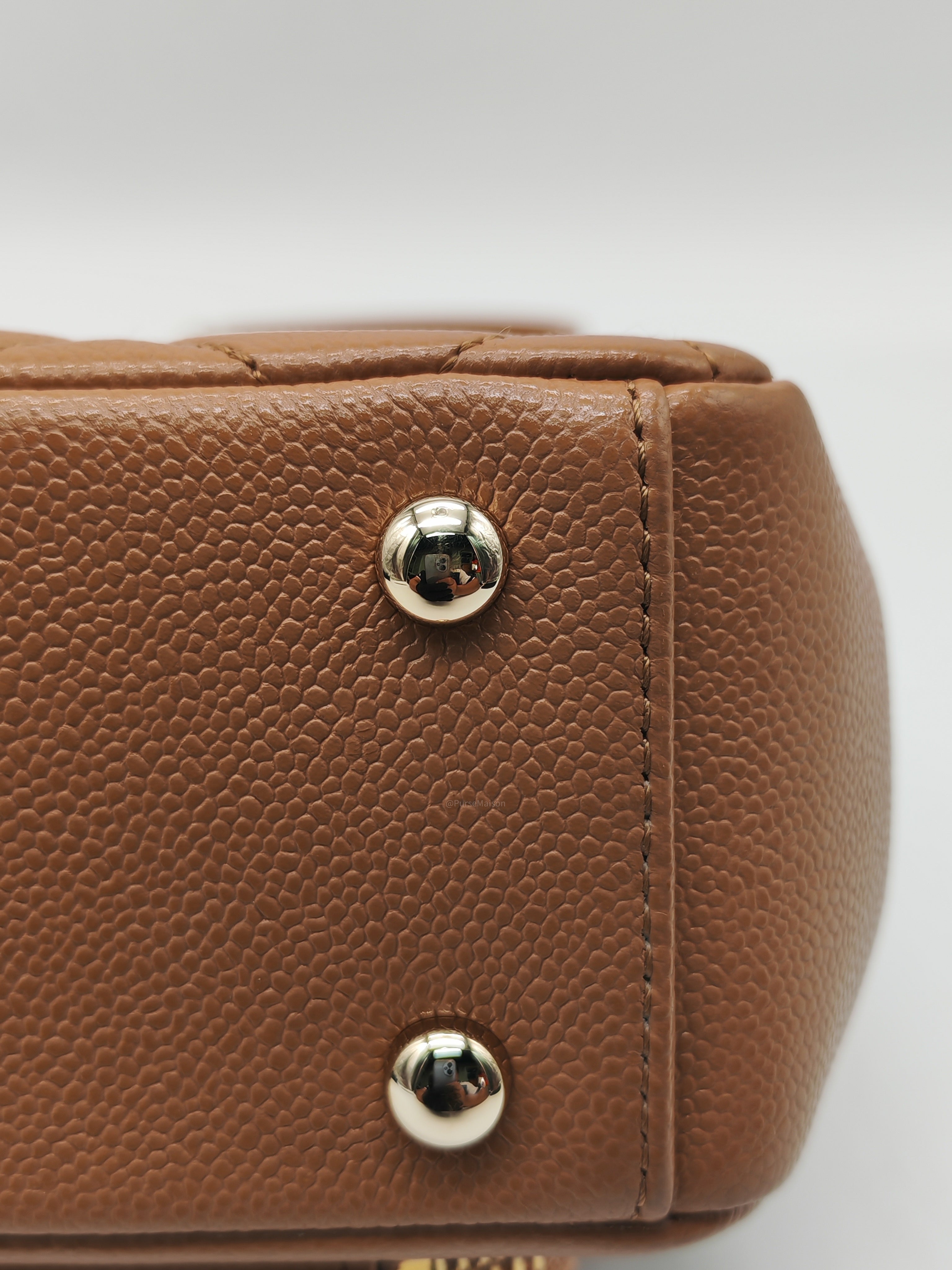 Chanel Business Affinity Small in Caramel Caviar Leather Light Gold Hardware (Series 30)