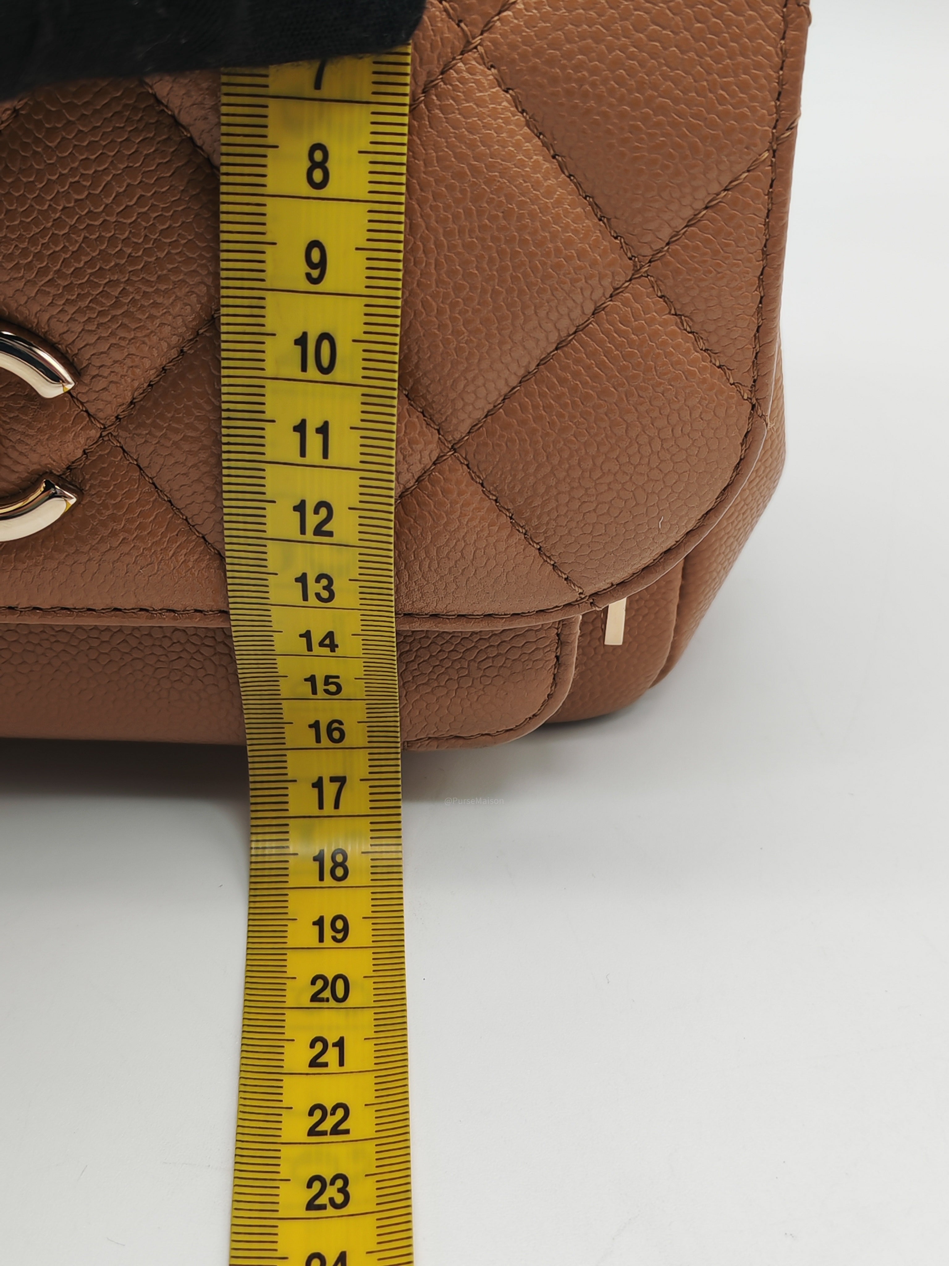 Chanel Business Affinity Small in Caramel Caviar Leather Light Gold Hardware (Series 30)