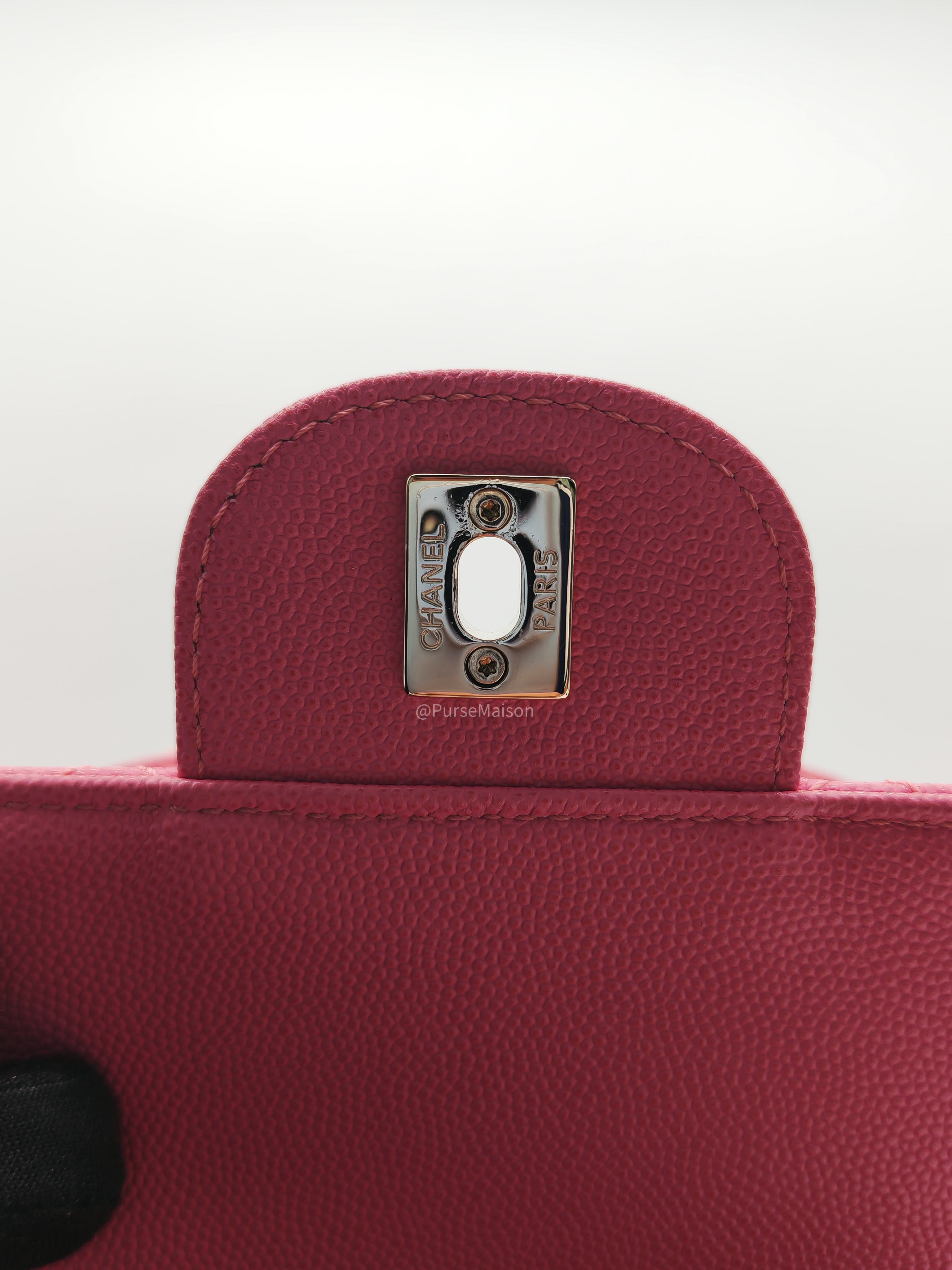Chanel CC Day Backpack in Pink Quilted Caviar Leather Light Gold Hardware (Series 27)