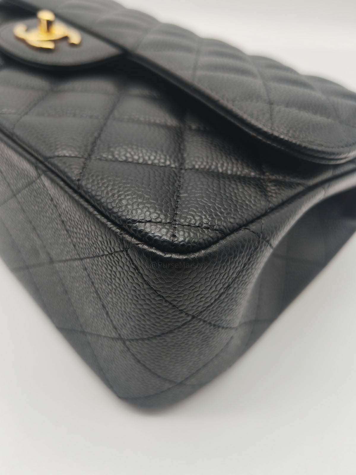 Chanel Classic Double Flap Jumbo in Black Quilted Caviar Leather and Gold Hardware Series 27