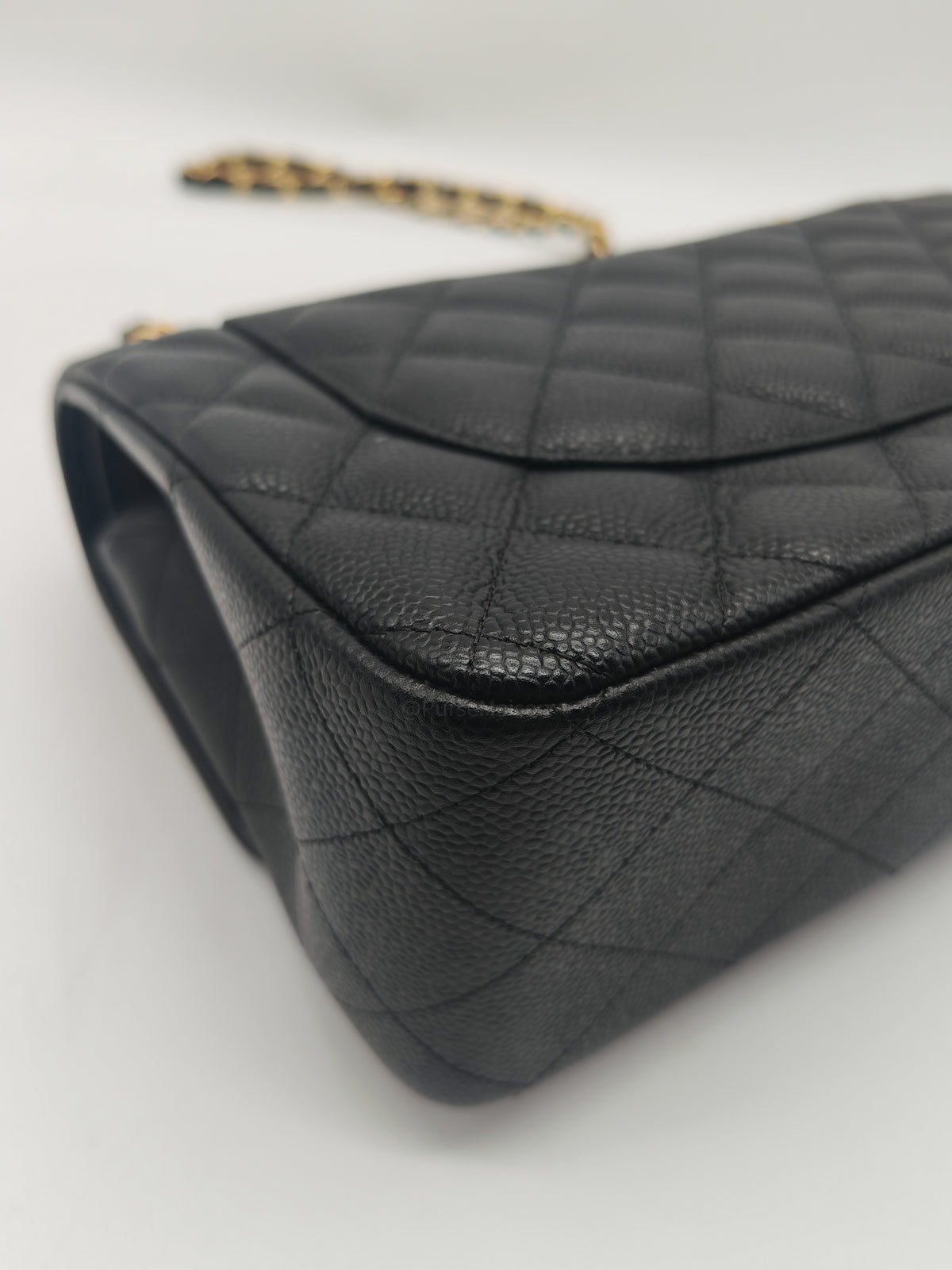 Chanel Classic Double Flap Jumbo in Black Quilted Caviar Leather and Gold Hardware Series 27