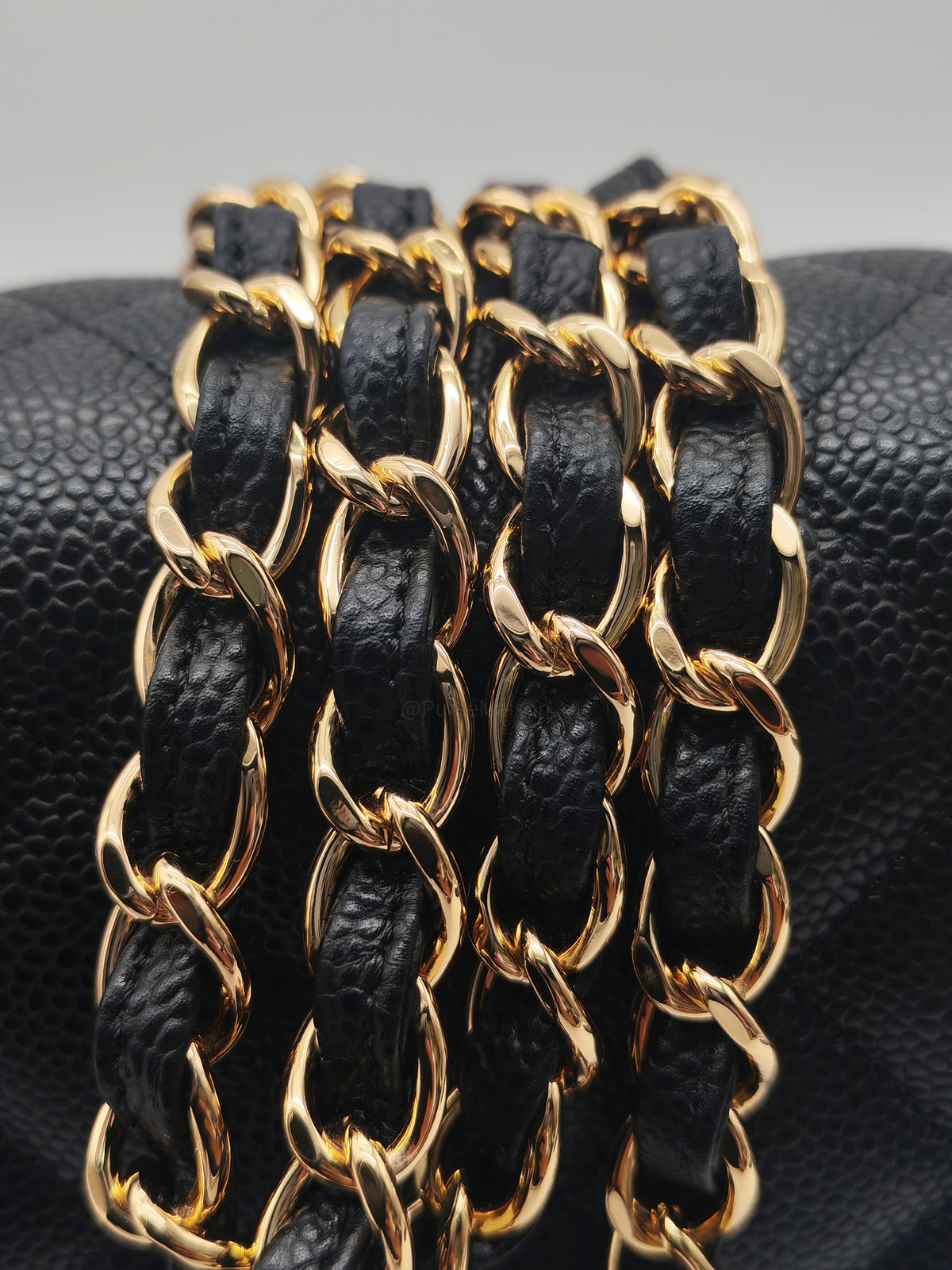 Chanel Classic Double Flap Jumbo in Black Quilted Caviar Leather and Gold Hardware Series 27