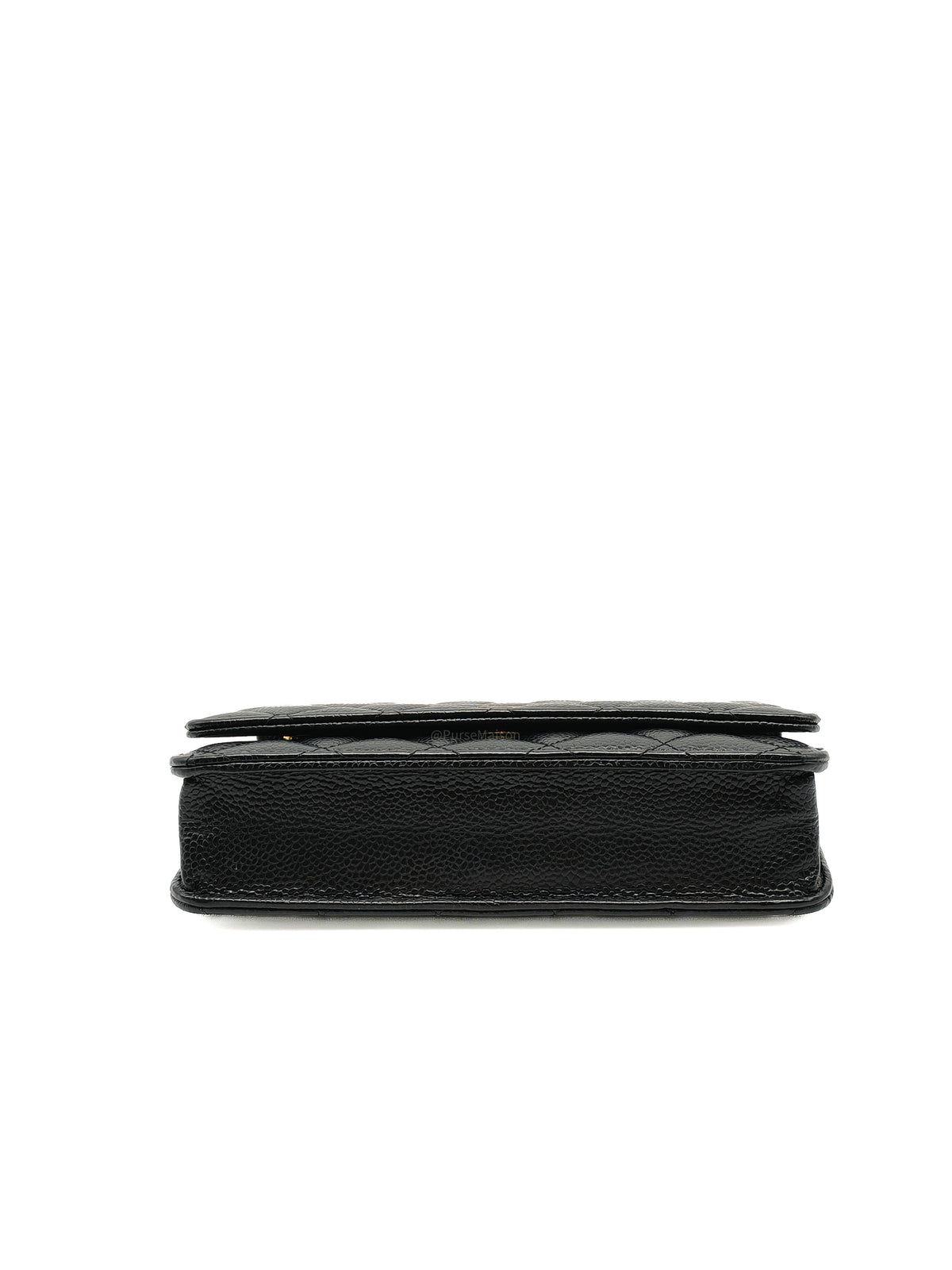 Chanel Wallet on Chain (WOC) in Black Quilted Caviar Leather and Gold Hardware Series 29
