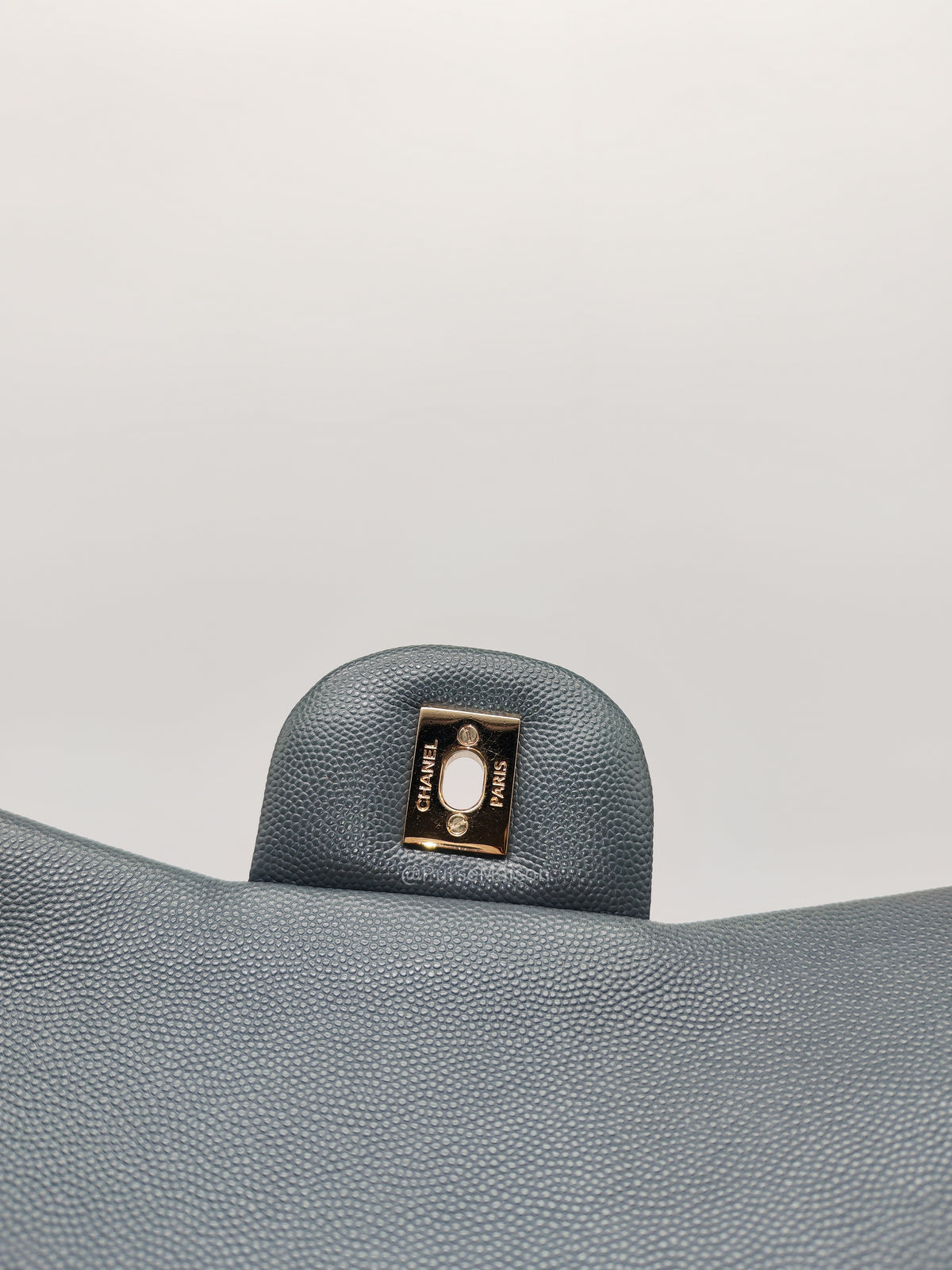 Chanel Classic Double Flap in Dark Gray Caviar Leather Gold Hardware (Series 26)