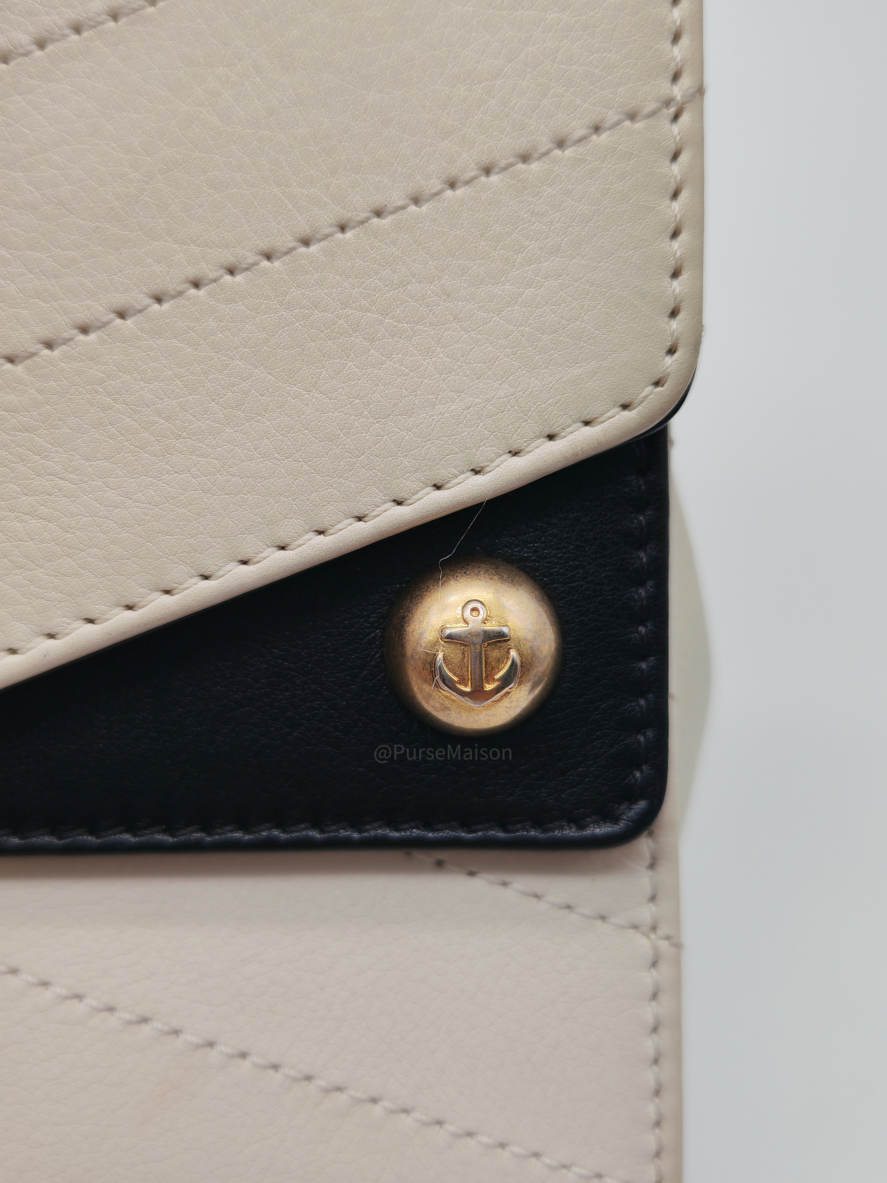 Chanel Envelope Flap Bag in White Chevron Calfskin Leather and Gold Hardware Series 27