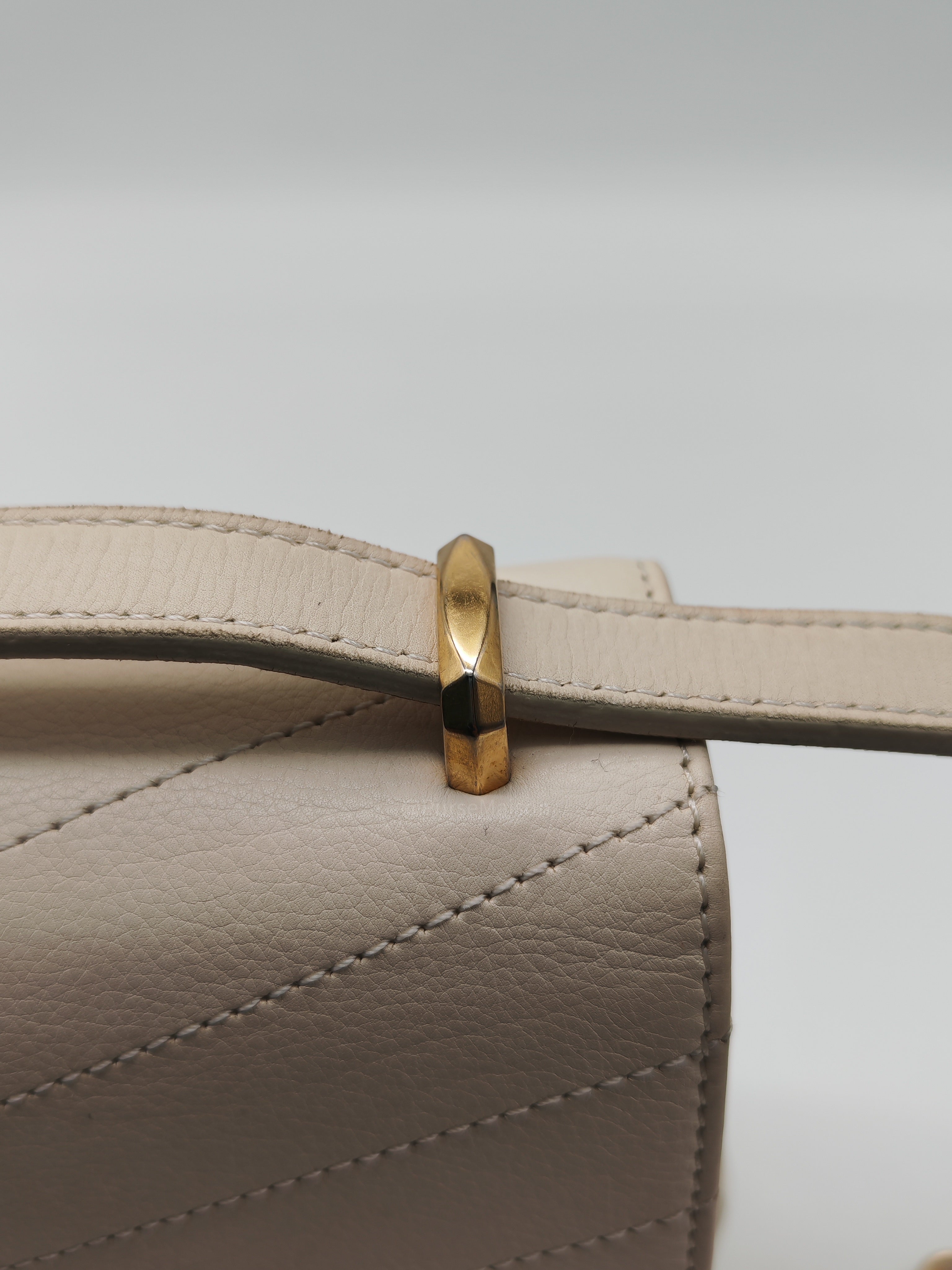 Chanel Envelope Flap Bag in White Chevron Calfskin Leather and Gold Hardware Series 27