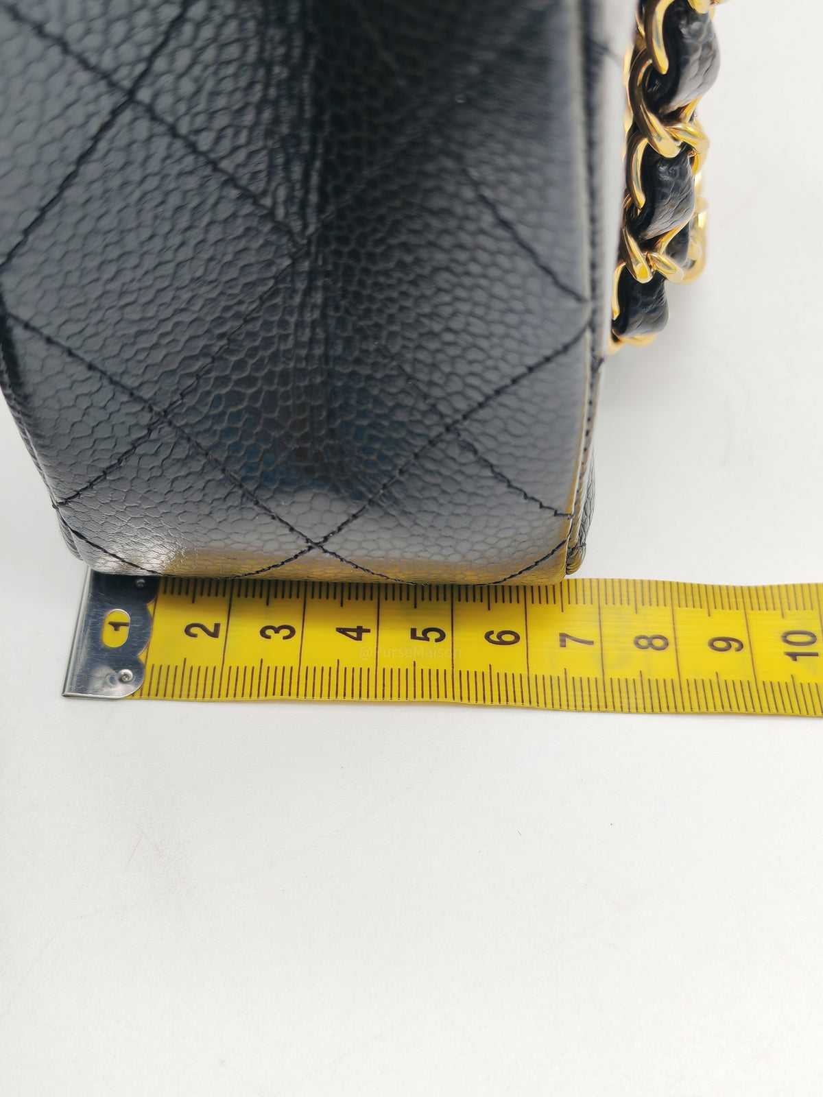Chanel Classic Double Flap Medium in Black Caviar Leather Gold Hardware (H3****JO)