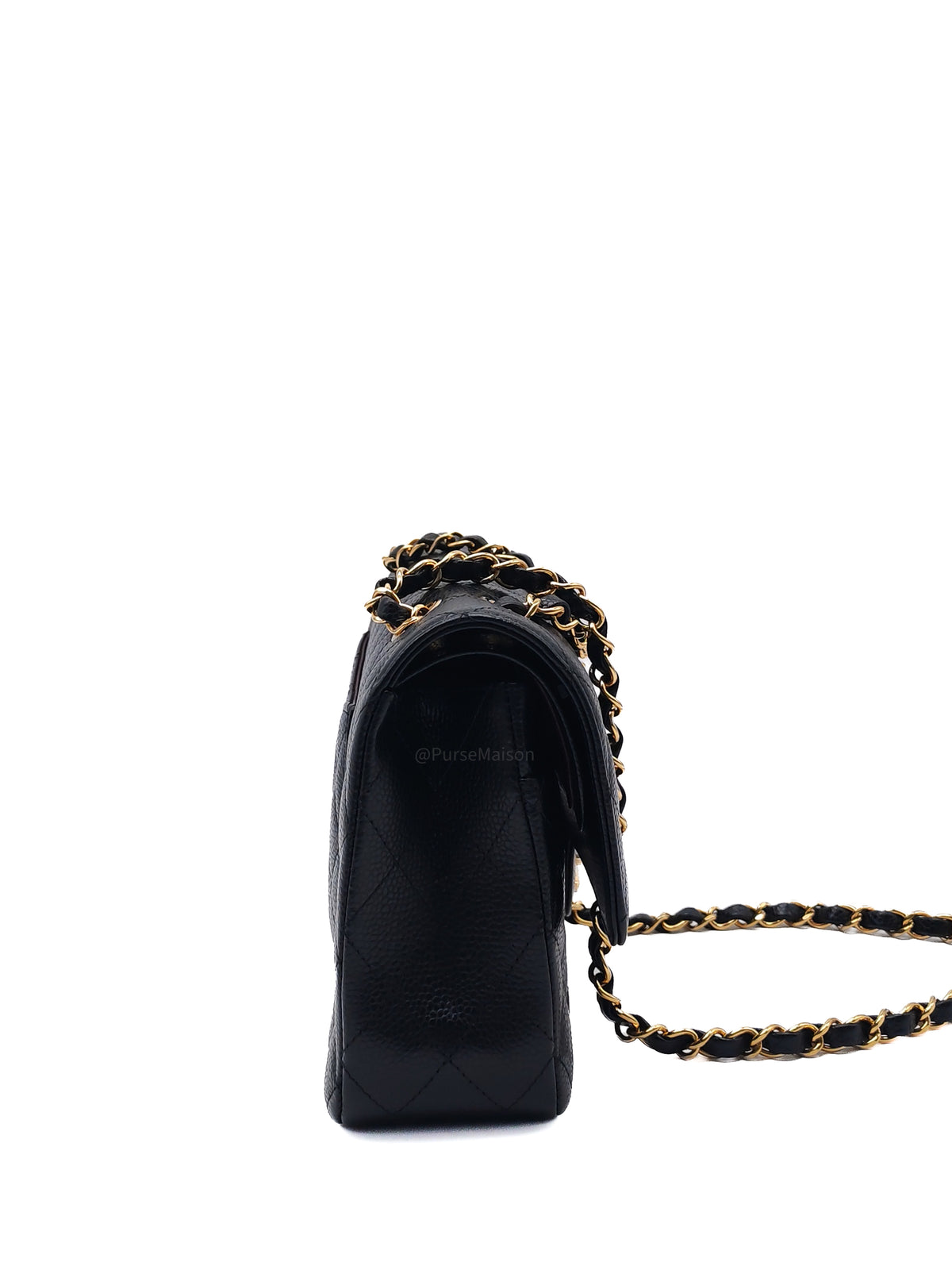 Chanel Classic Double Flap Medium in Black Caviar Leather Gold Hardware (H3****JO)