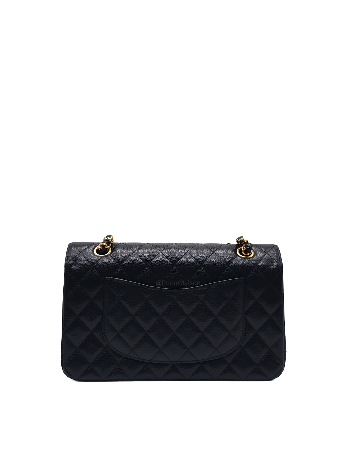 Chanel Classic Double Flap Medium in Black Caviar Leather Gold Hardware (H3****JO)