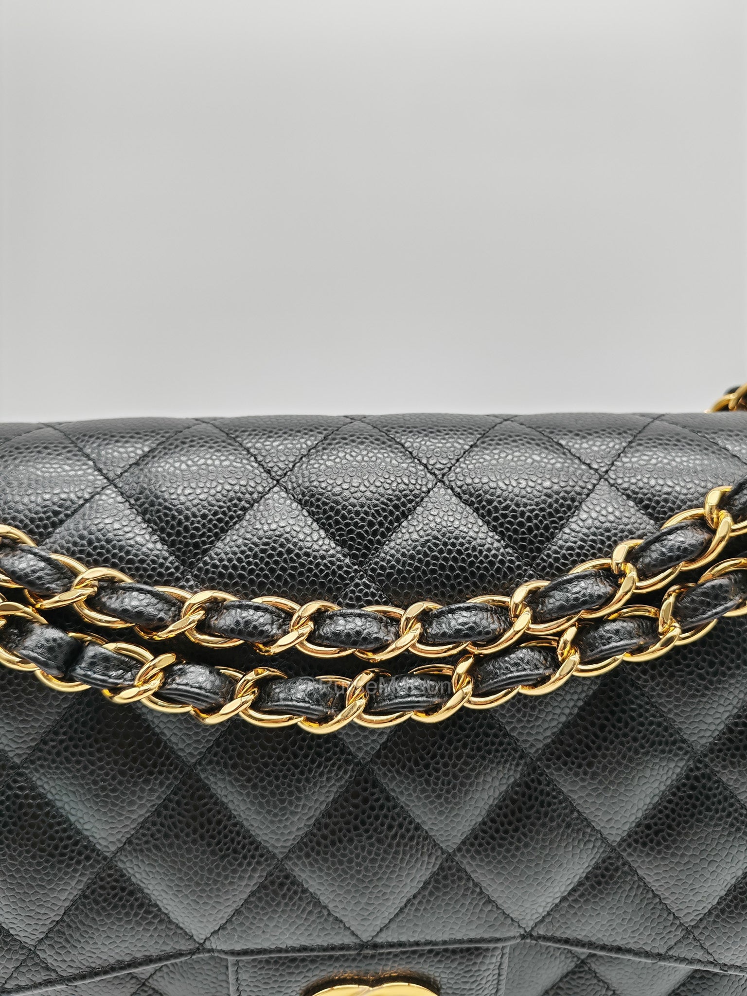 Chanel Classic Double Flap Jumbo in Black Quilted Caviar Leather and Gold Hardware Series 24 | Purse Maison Luxury Bags Shop