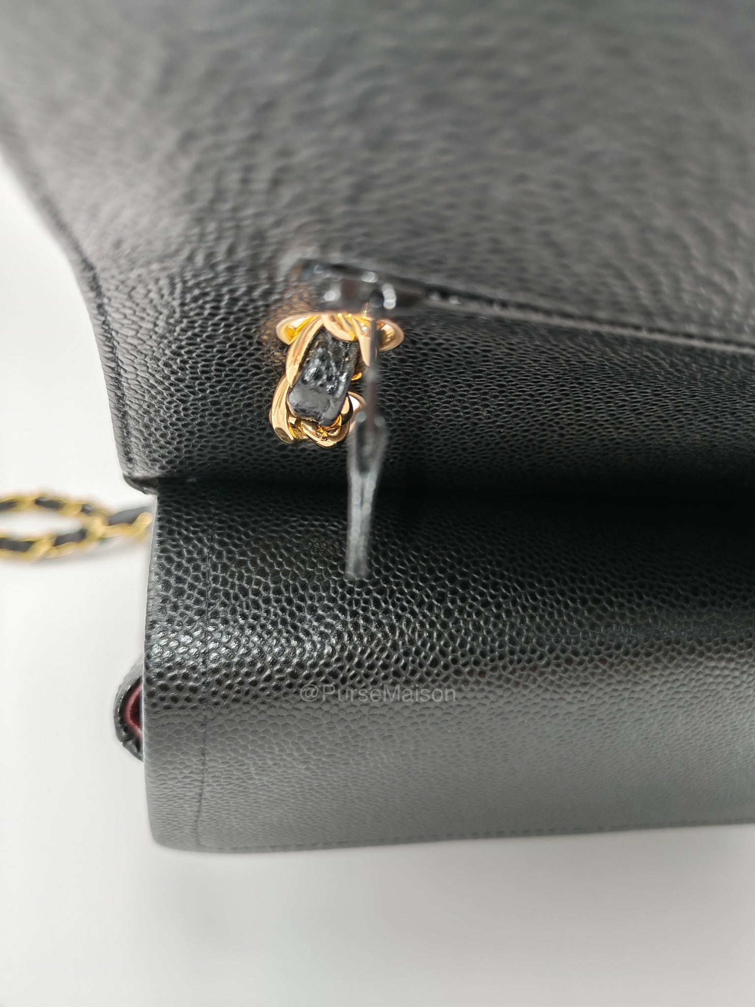 Chanel Classic Double Flap Jumbo in Black Quilted Caviar Leather and Gold Hardware Series 24 | Purse Maison Luxury Bags Shop