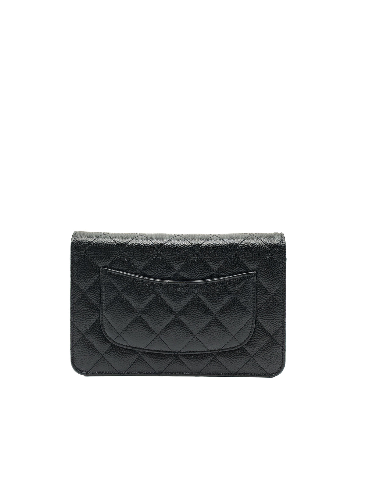 Chanel Classic Wallet on Chain (WOC) in Black Caviar Leather Gold Hardware Microchip(TG****E4)