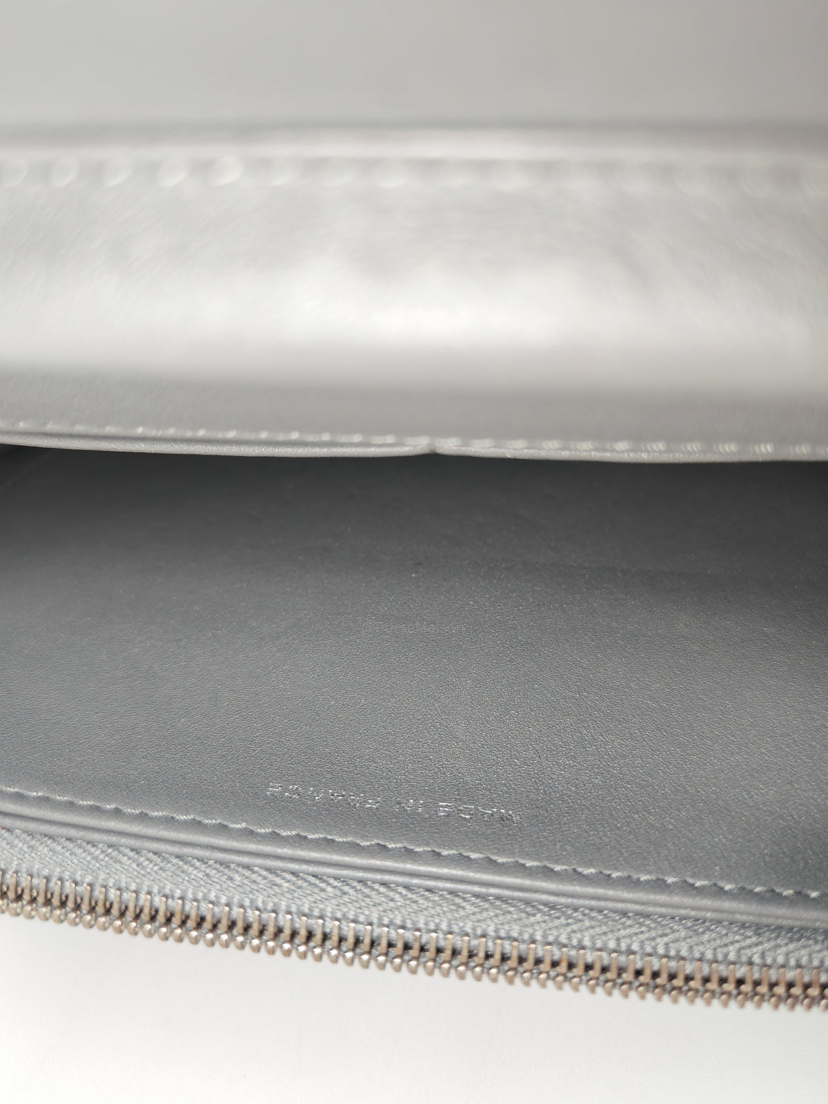 Chanel Classic Wallet on Chain (WOC) in Metallic Gray Alligator Leather and Silver Hardware Series 25