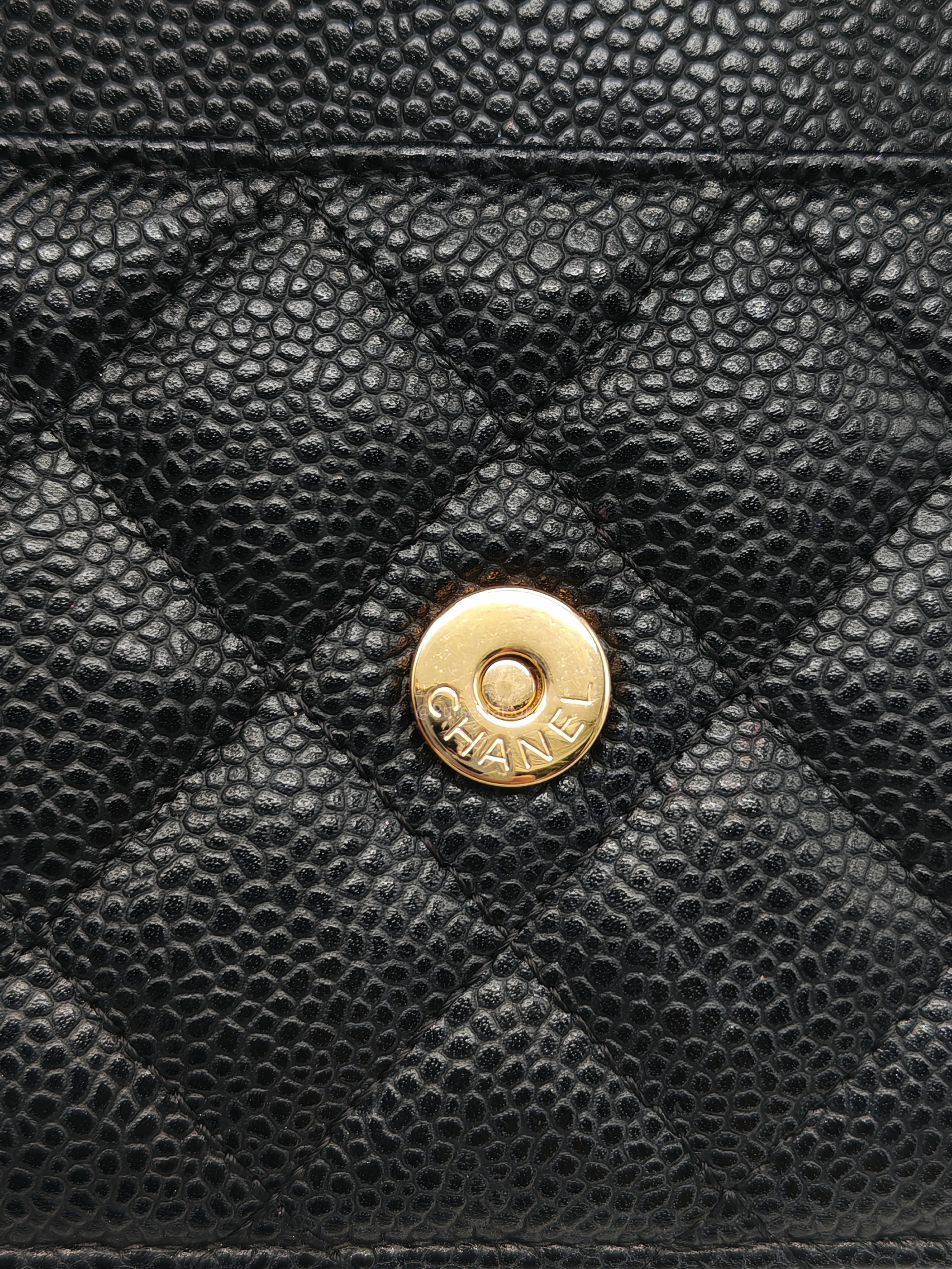 Chanel Classic Wallet on Chain in Black Caviar Leather and Gold Hardware Series 29