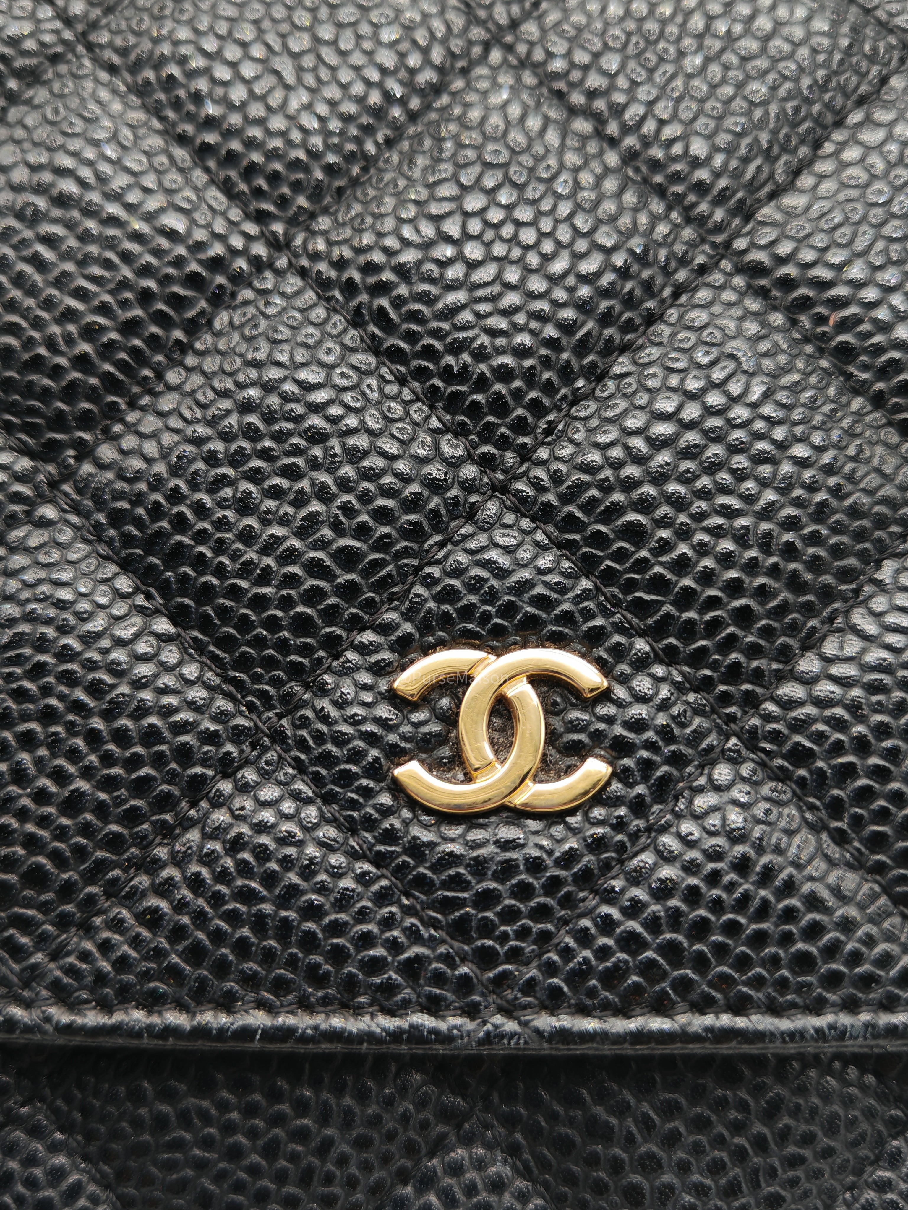 Chanel Classic Wallet on Chain in Black Caviar Leather and Gold Hardware Series 29