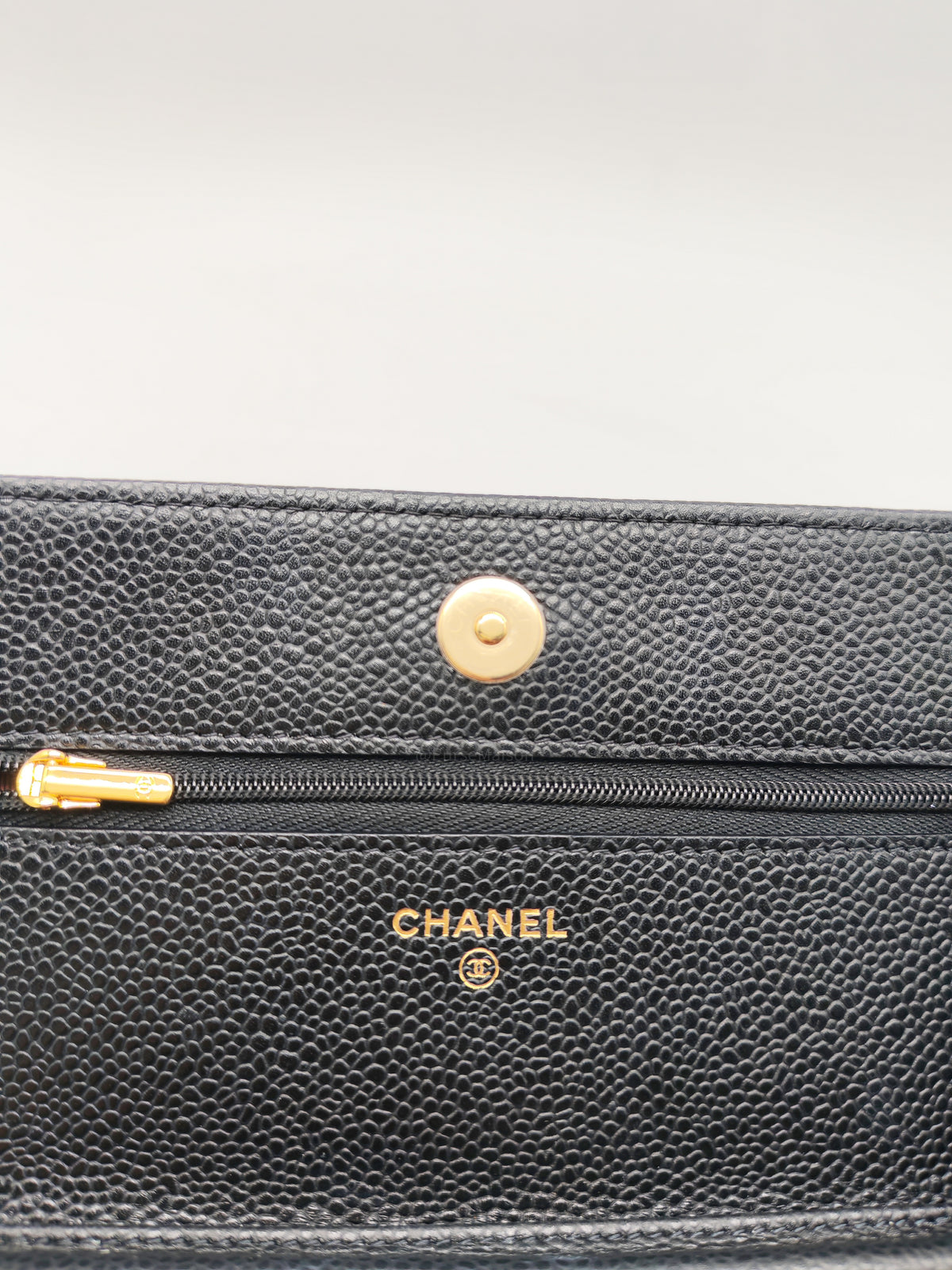 Chanel Classic Wallet on Chain (WOC) in Black Caviar Leather Gold Hardware (Series 30****12)