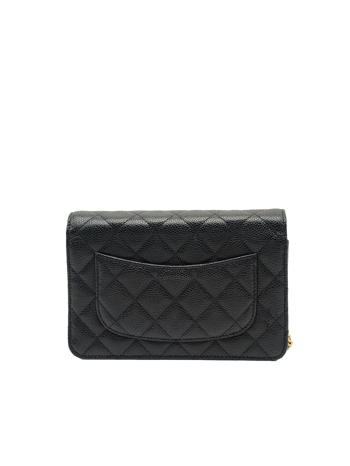 Chanel Classic Wallet on Chain (WOC) in Black Caviar Leather Gold Hardware (Series 30****12)