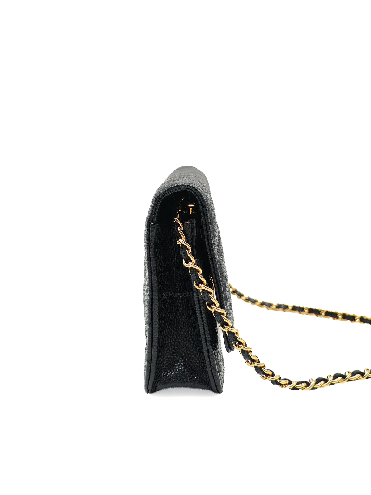 Chanel Classic Wallet on Chain (WOC) in Black Caviar Leather Gold Hardware (Series 30****12)