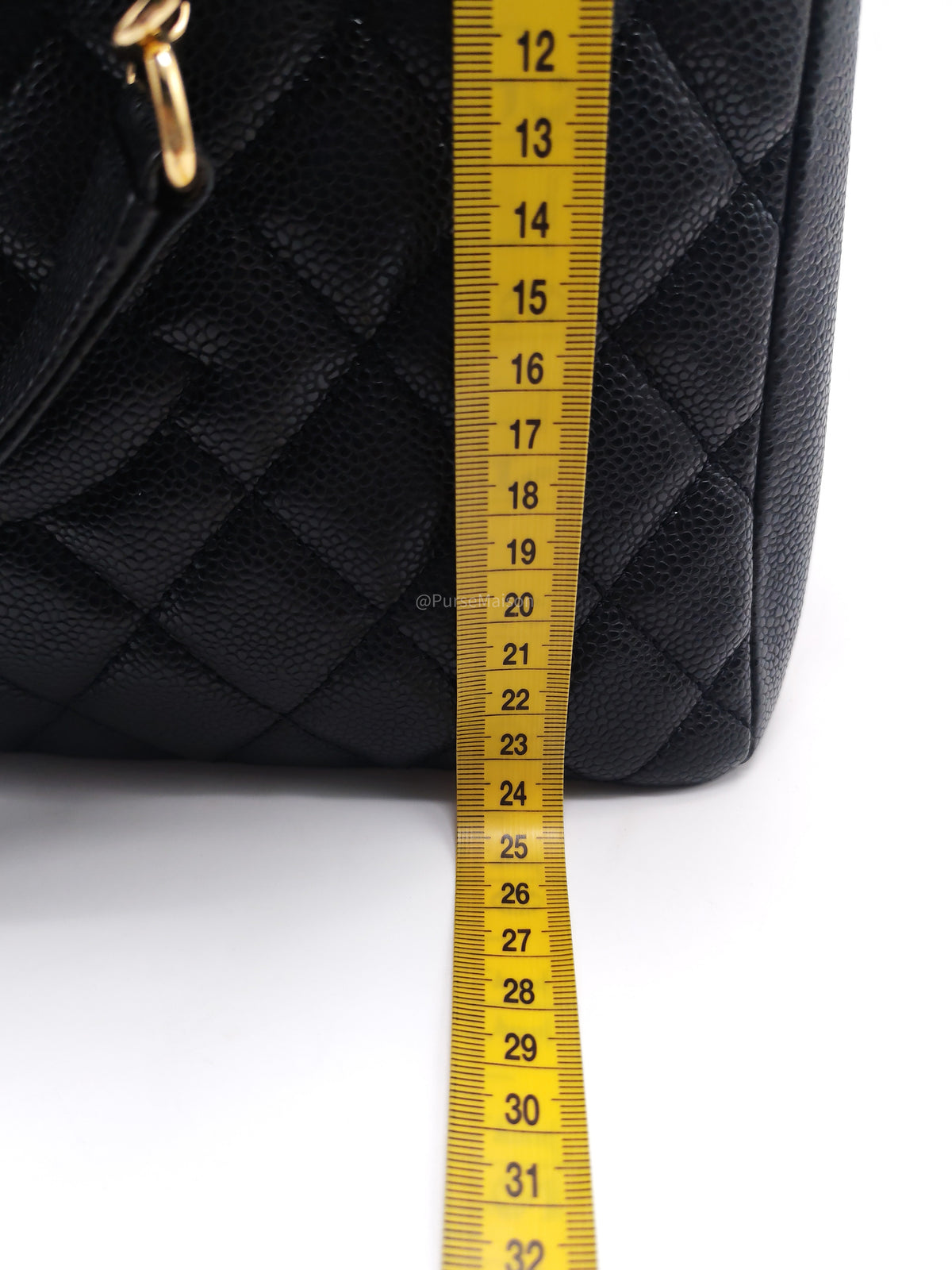 Chanel Grand Shopping Tote (GST) in Black Quilted Caviar Leather and Gold Hardware Series 13