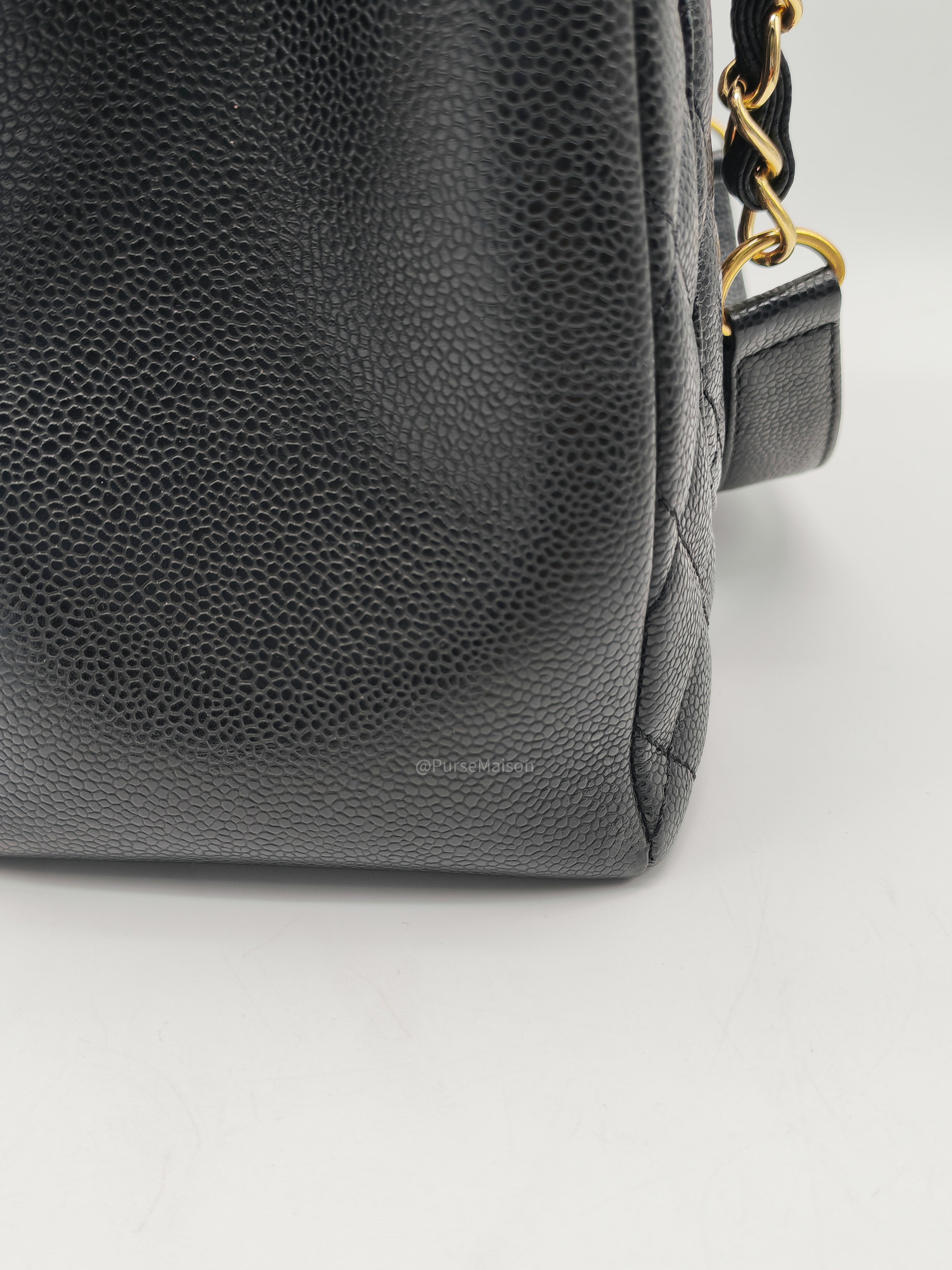Chanel Grand Shopping Tote Bag (GST) in Black Quilted Caviar Leather Gold Hardware (Series 19****53)