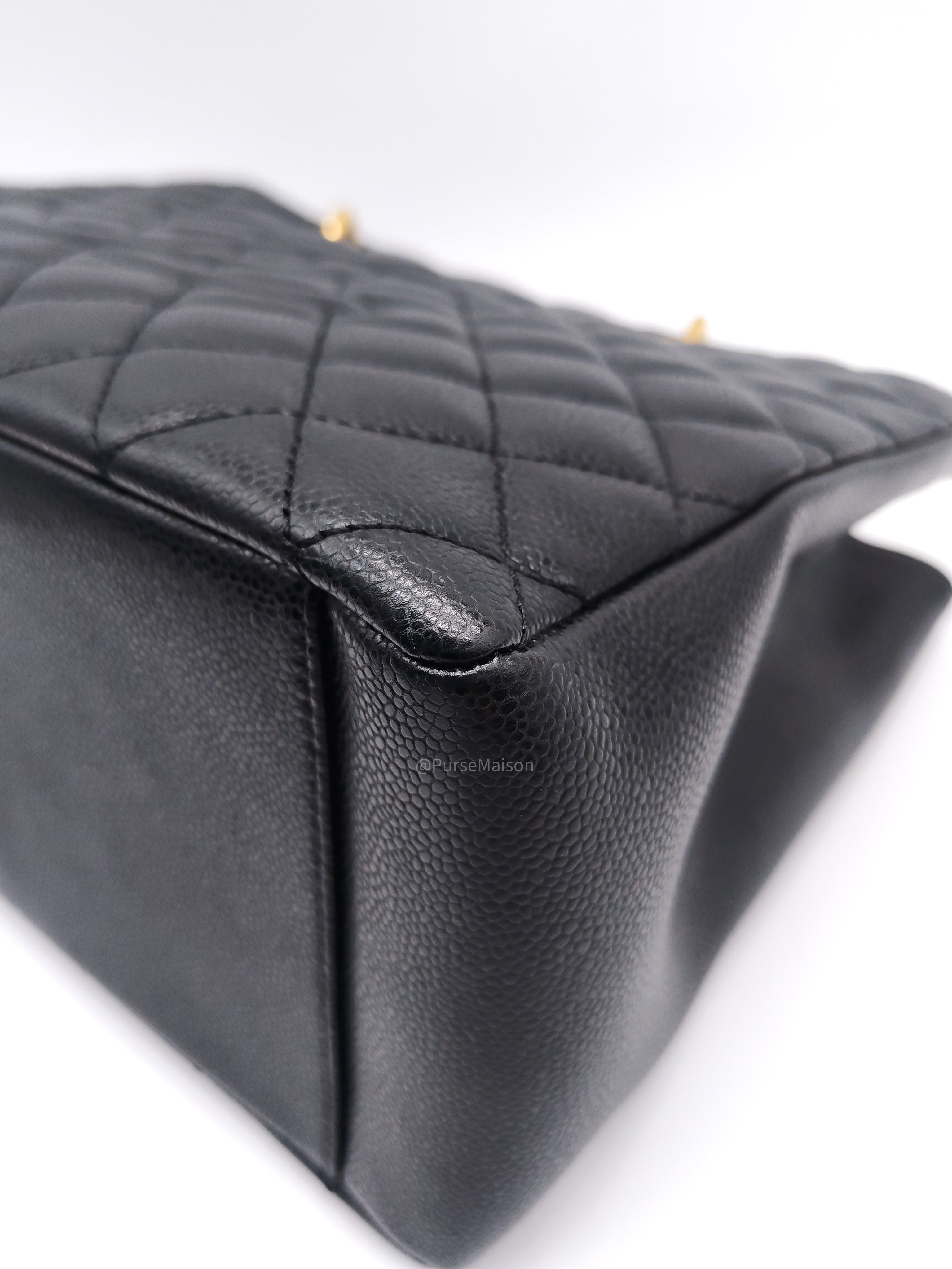 Chanel Grand Shopping Tote Bag (GST) in Black Quilted Caviar Leather Gold Hardware (Series 19****53)