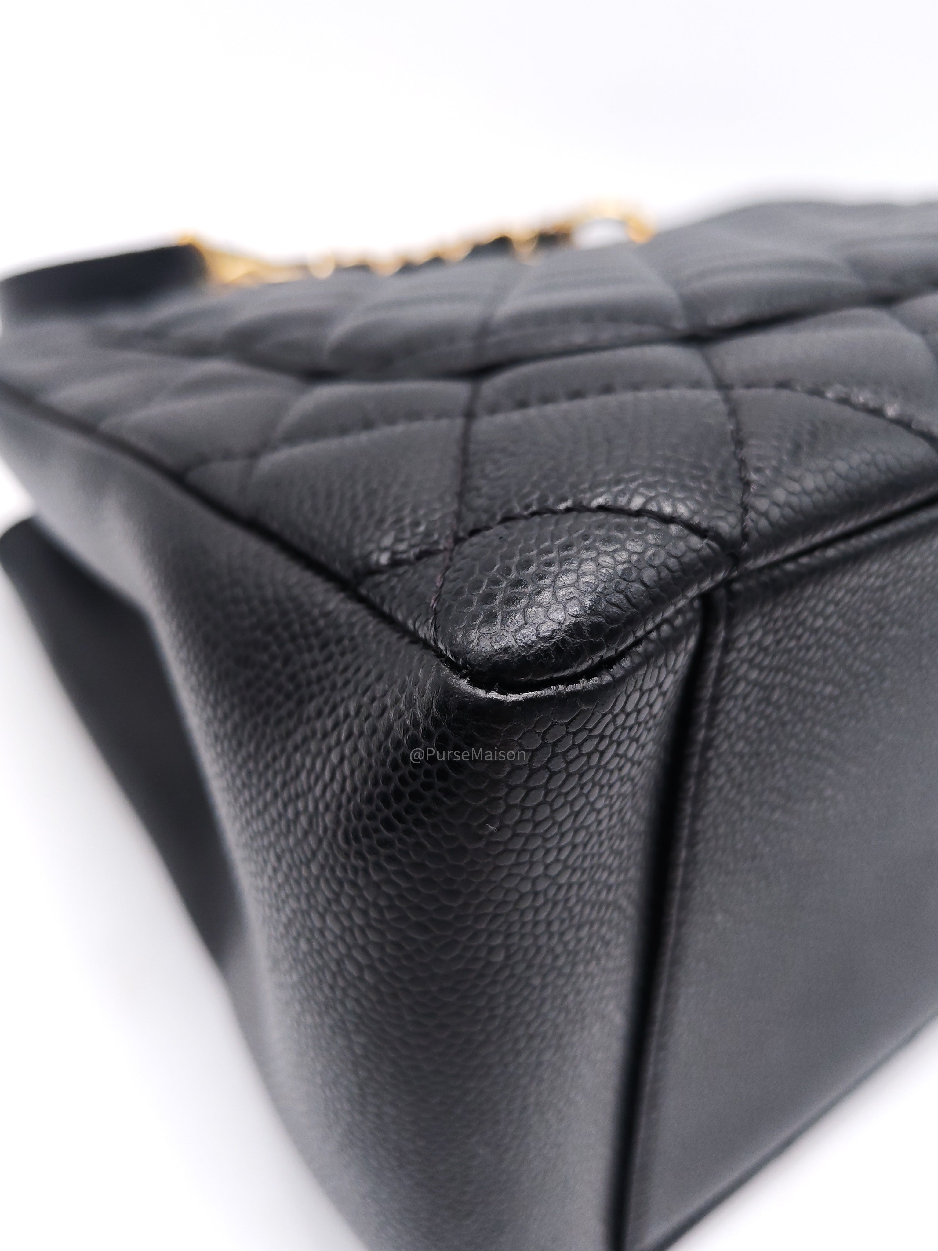 Chanel Grand Shopping Tote Bag (GST) in Black Quilted Caviar Leather Gold Hardware (Series 19****53)