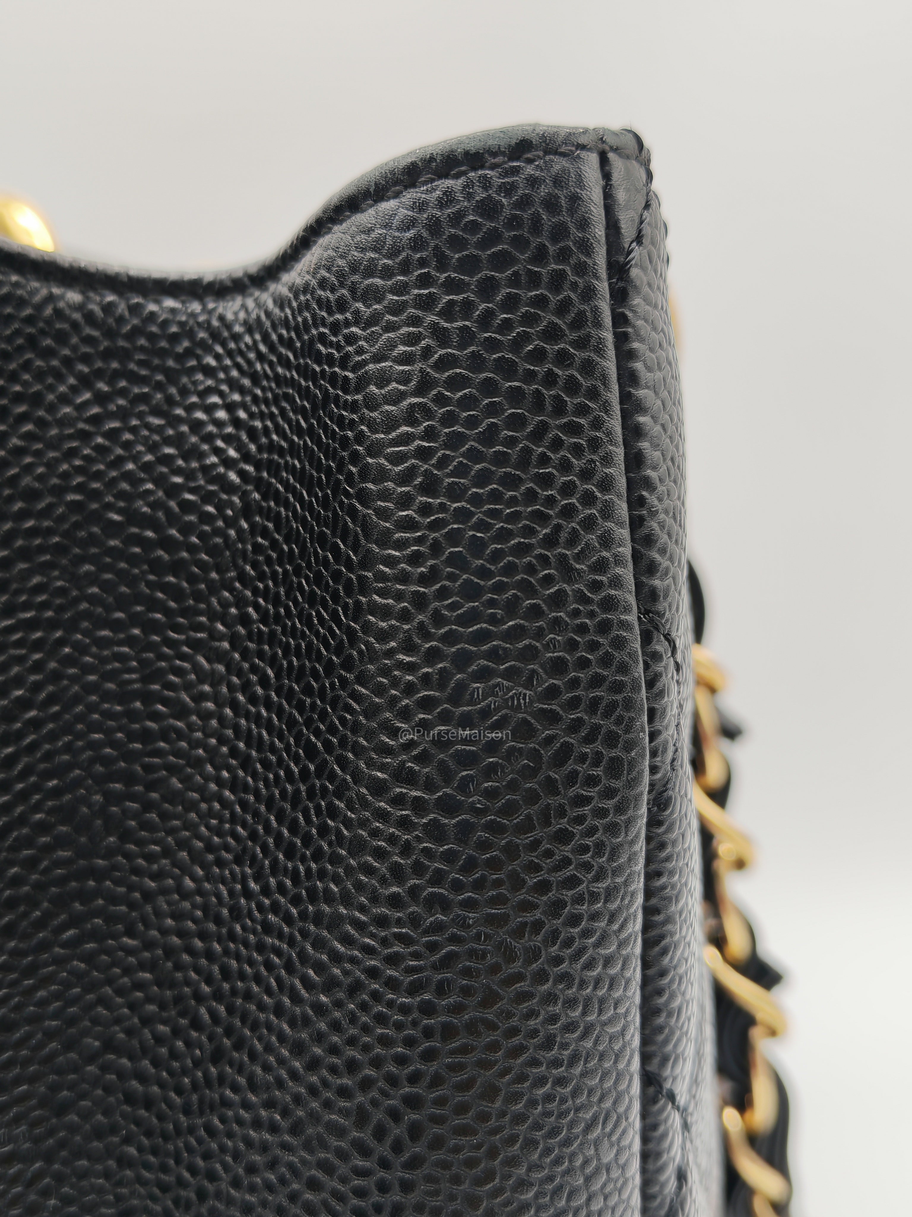 Chanel Grand Shopping Tote Bag (GST) in Black Quilted Caviar Leather Gold Hardware (Series 19****53)