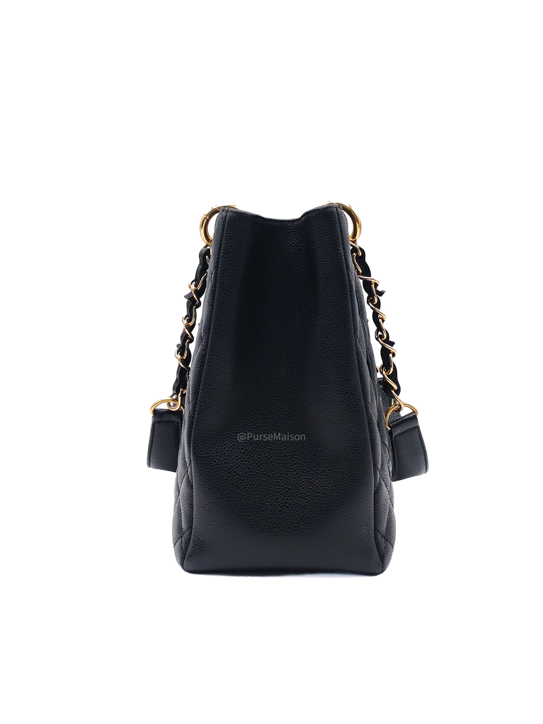 Chanel Grand Shopping Tote Bag (GST) in Black Quilted Caviar Leather Gold Hardware (Series 19****53)