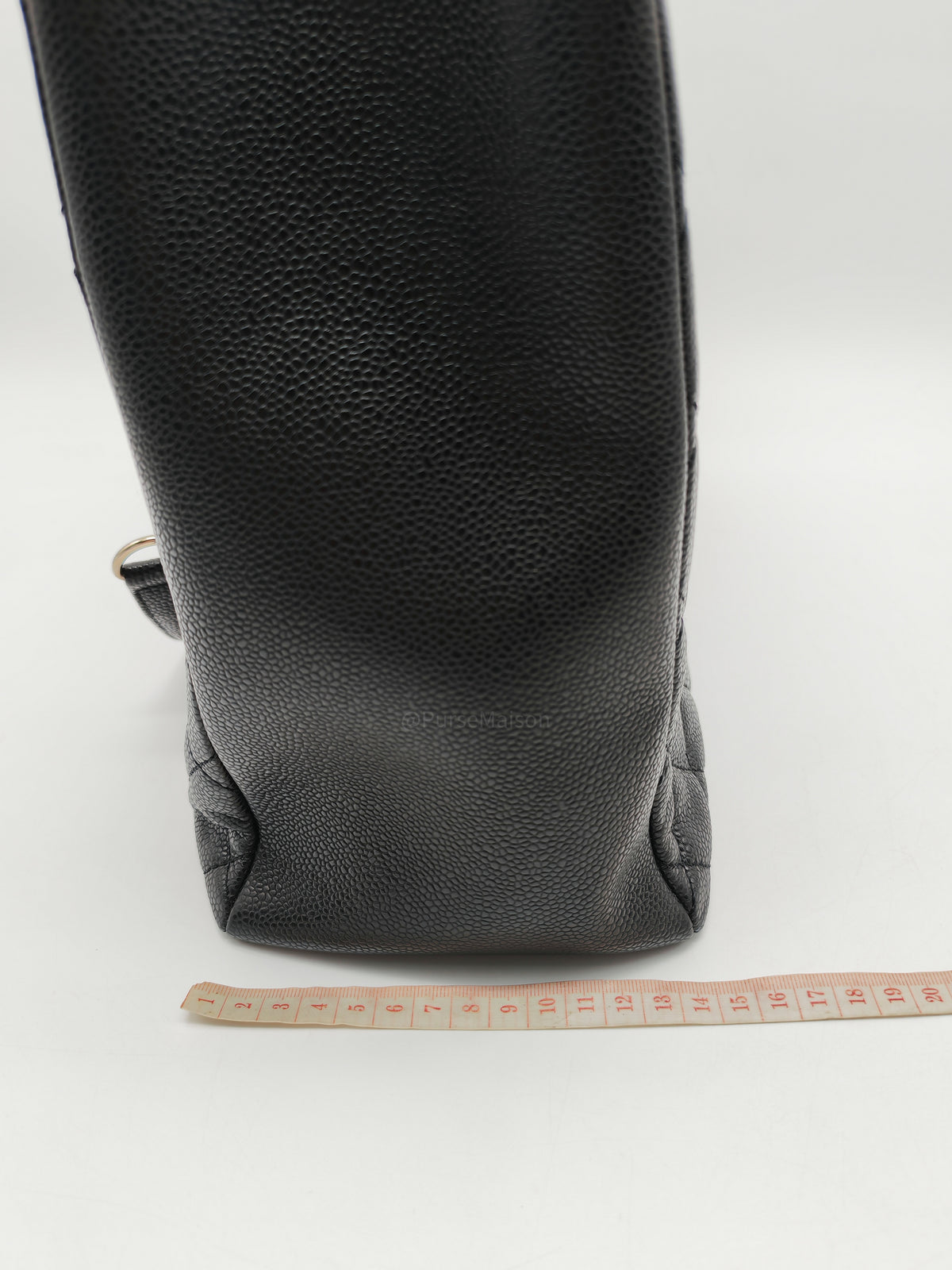 Chanel Grand Shopping Tote (GST) in Black Quilted Caviar Leather and Silver Hardware Series 19