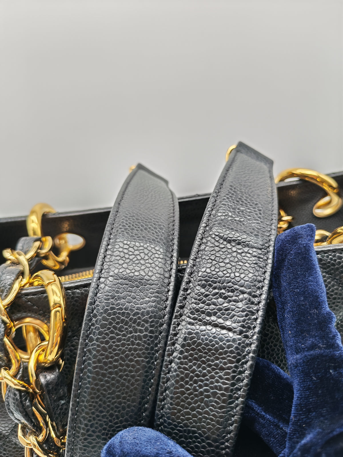 Chanel Grand Shopping Tote (GST) in Black Caviar Leather and Gold Hardware Series 13