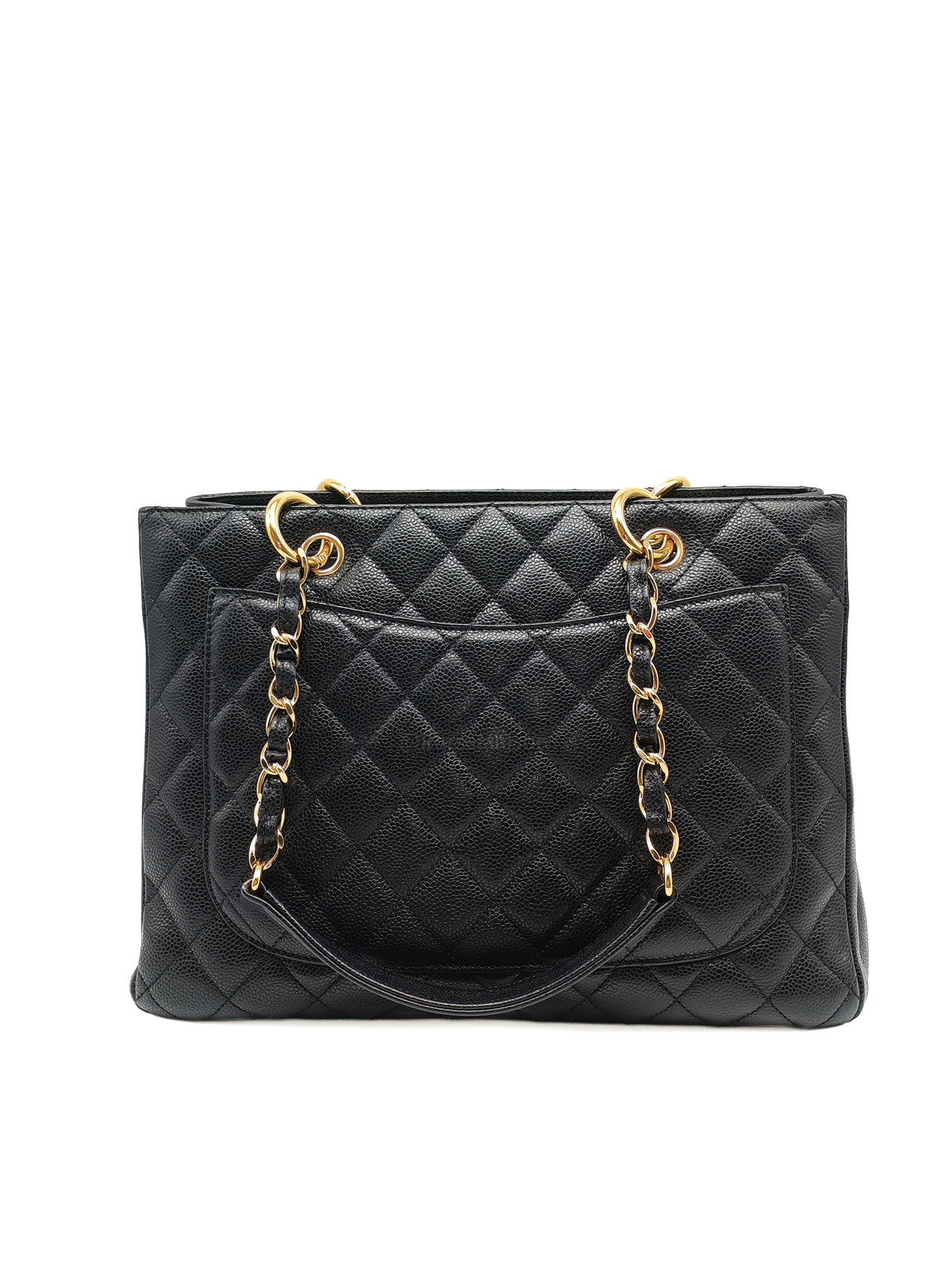 Chanel Grand Shopping Tote (GST) in Black Caviar Leather and Gold Hardware Series 13