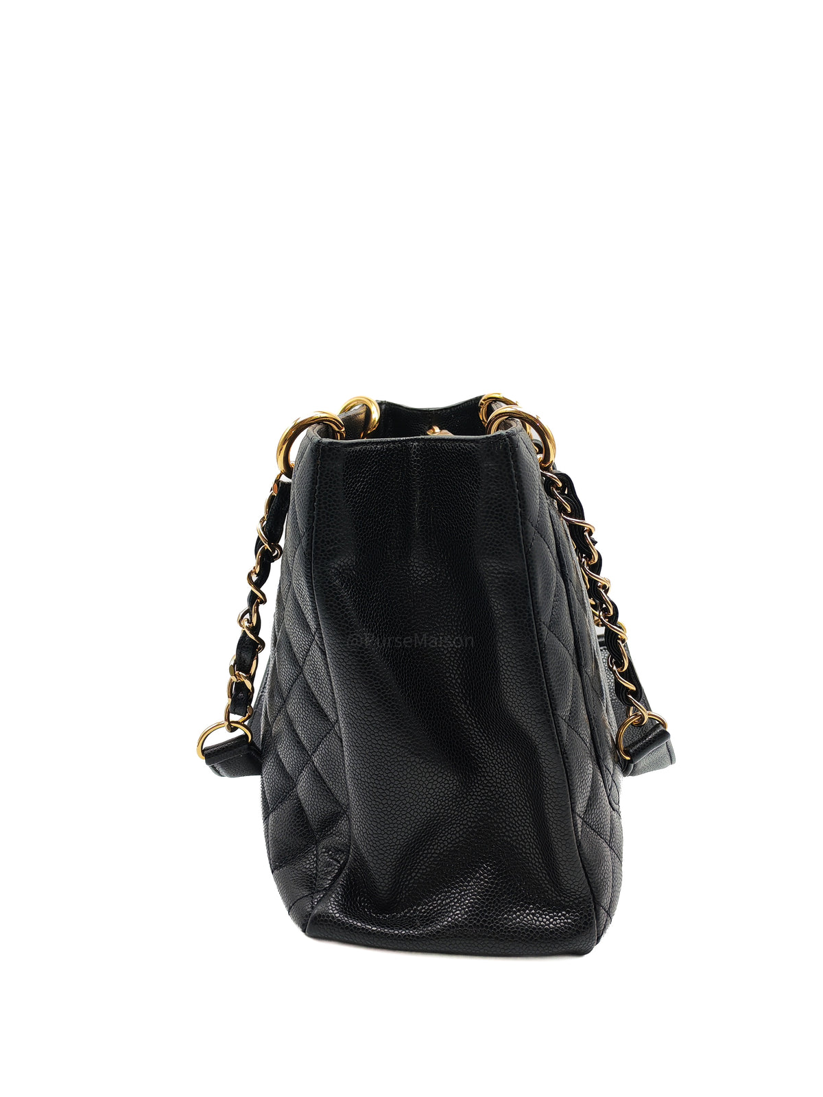 Chanel Grand Shopping Tote (GST) in Black Caviar Leather and Gold Hardware Series 13