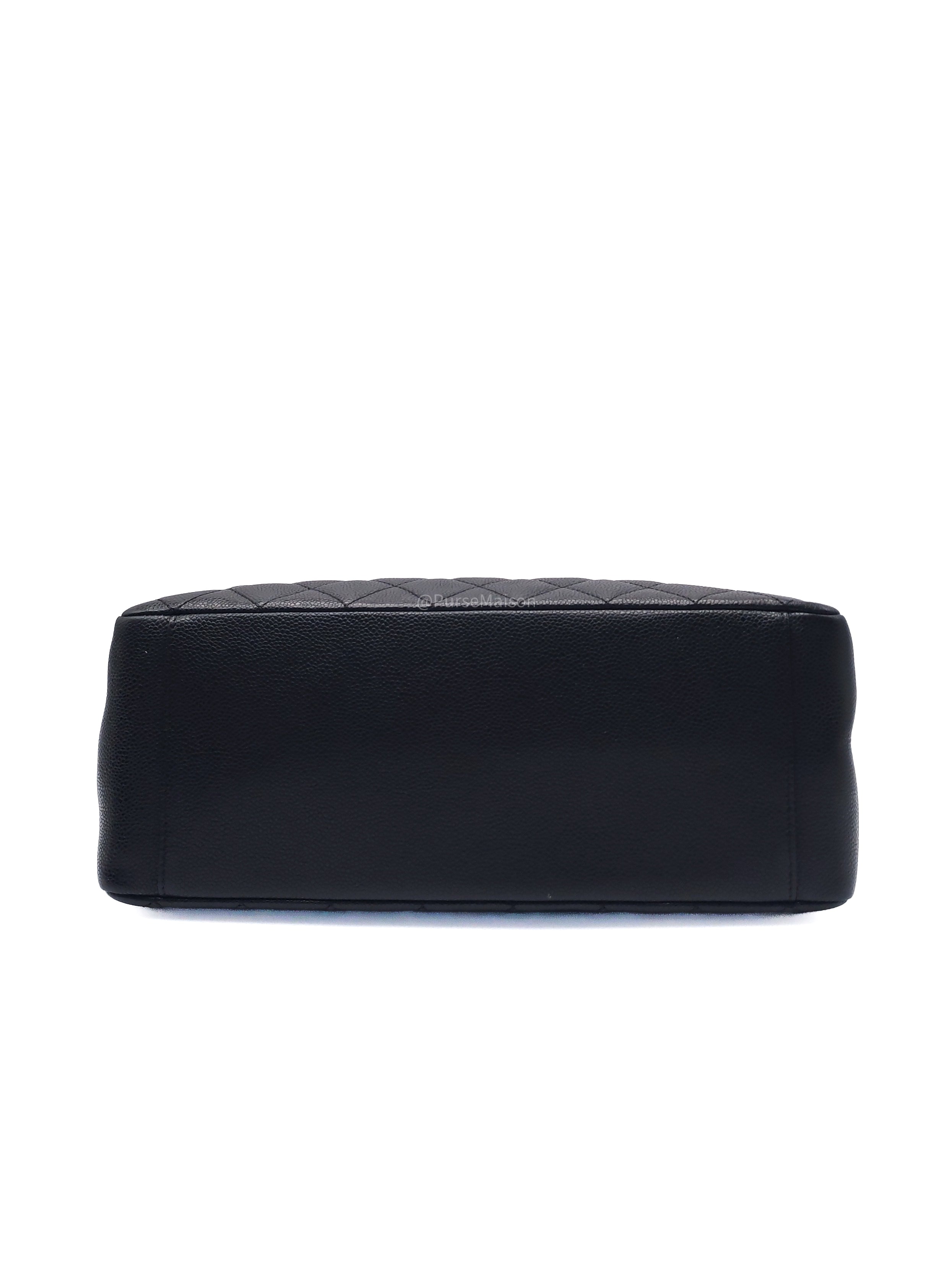 Chanel Grand Shopping Tote Bag (GST) in Black Quilted Caviar Leather Gold Hardware (Series 19)