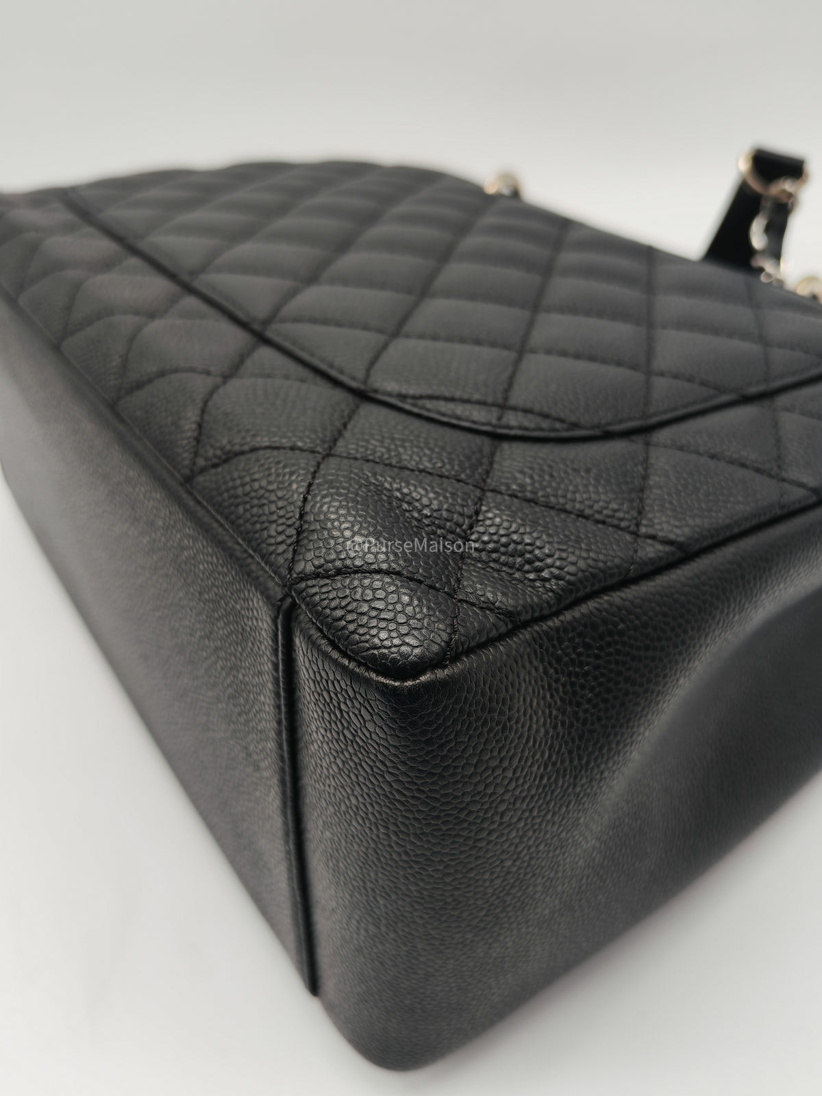 Chanel Grand Shopping Tote Bag (GST) in Black Caviar Leather Silver Hardware (Series 17****92)