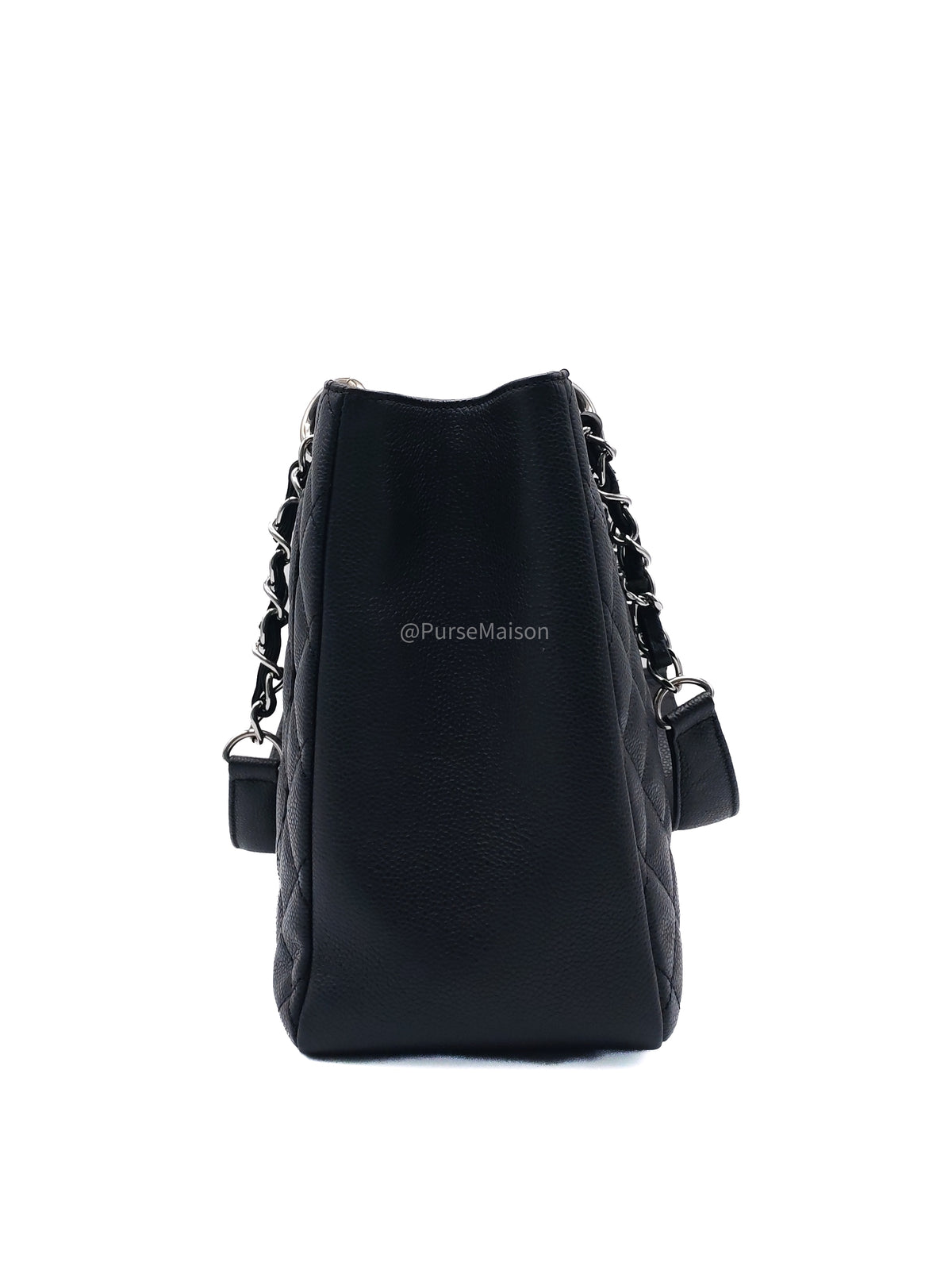 Chanel Grand Shopping Tote Bag (GST) in Black Caviar Leather Silver Hardware (Series 17****92)